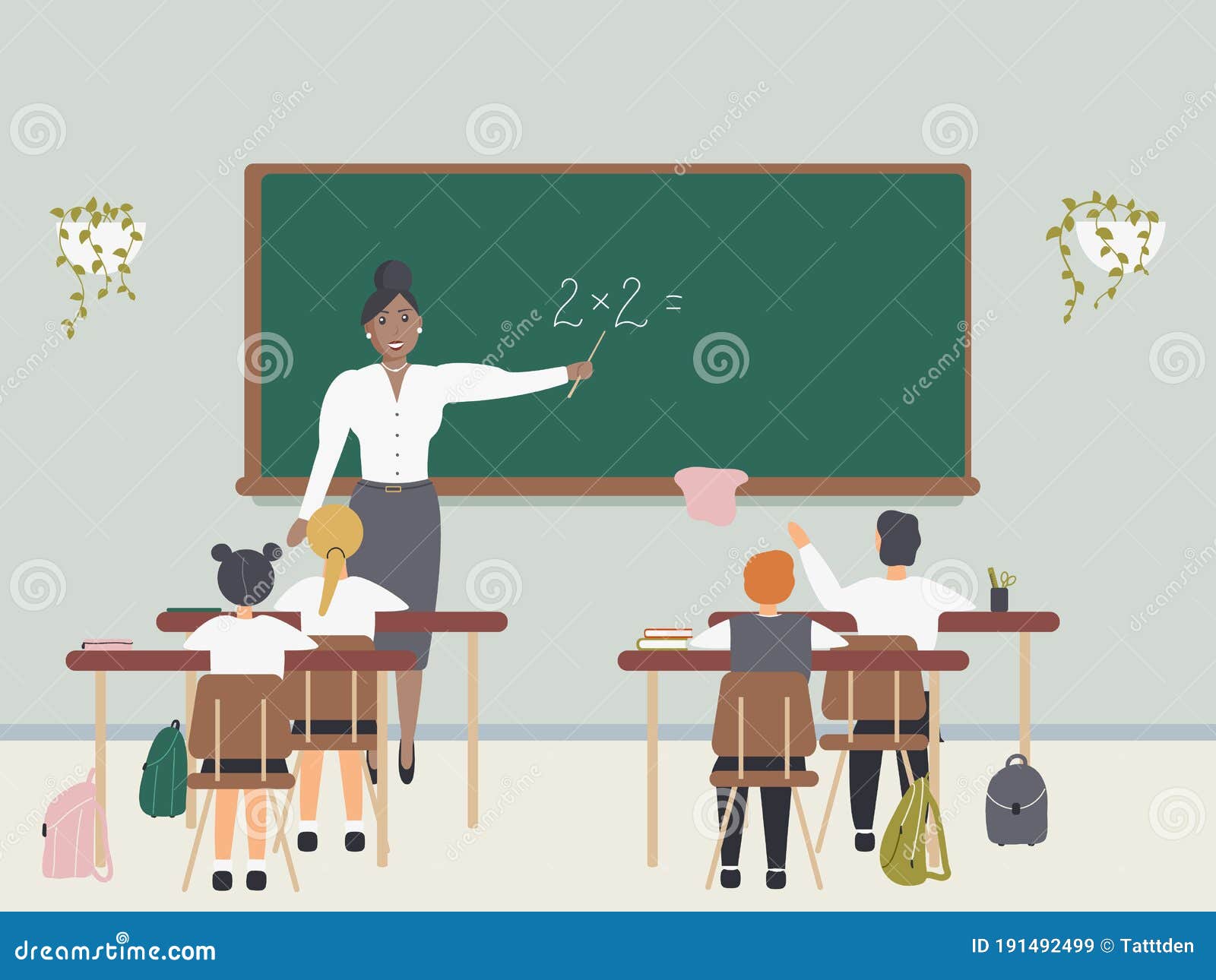 Teacher Explaining Something On A Internet Chat Cartoon Vector