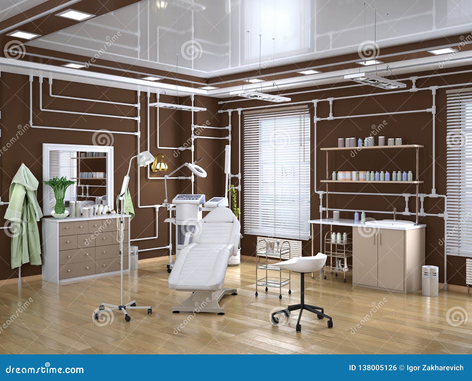 Interior Room With Equipment In The Clinic Of Dermatology