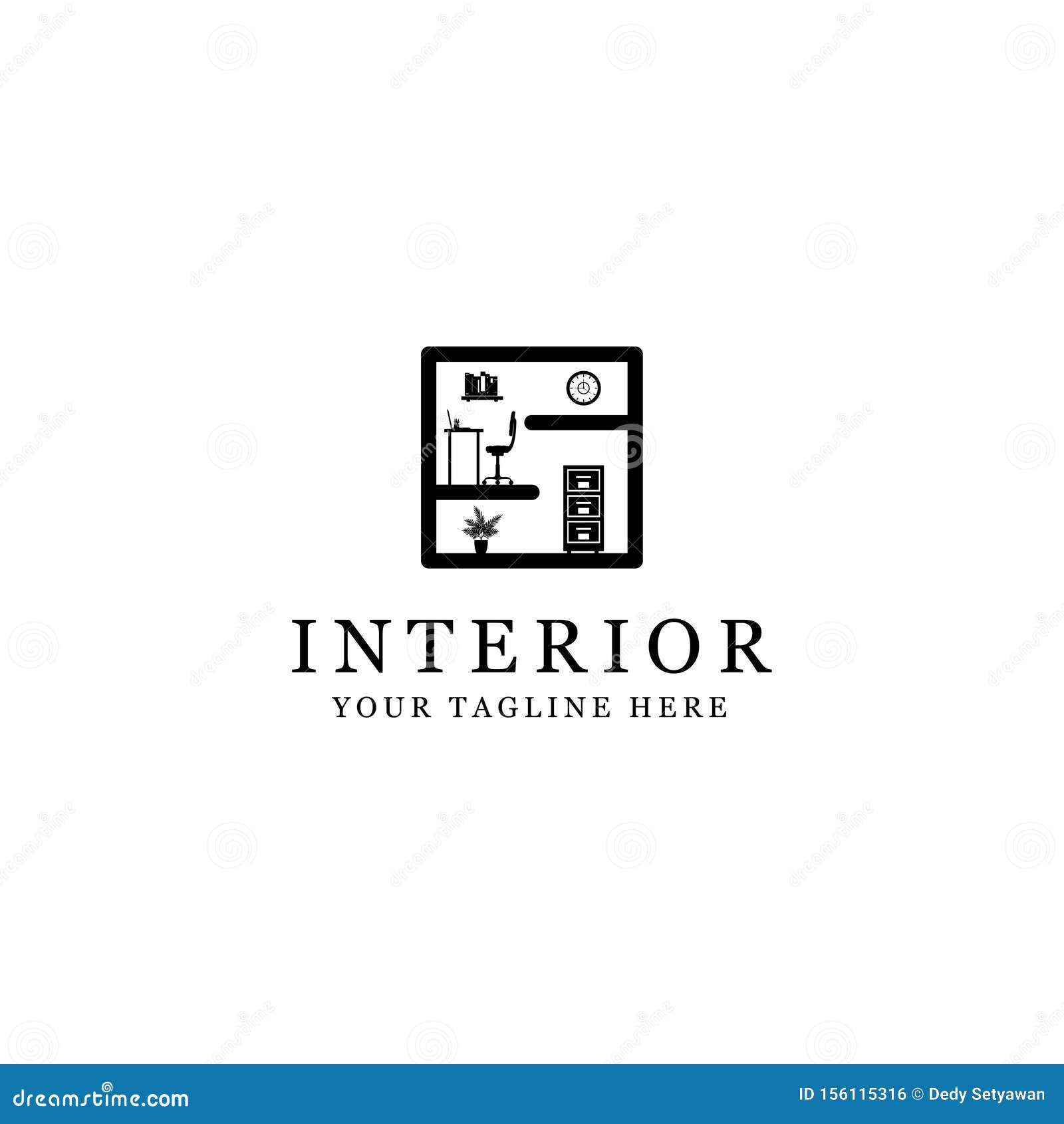 Interior Room Logo Silhouette Minimalist Isolated White Background 156115316 