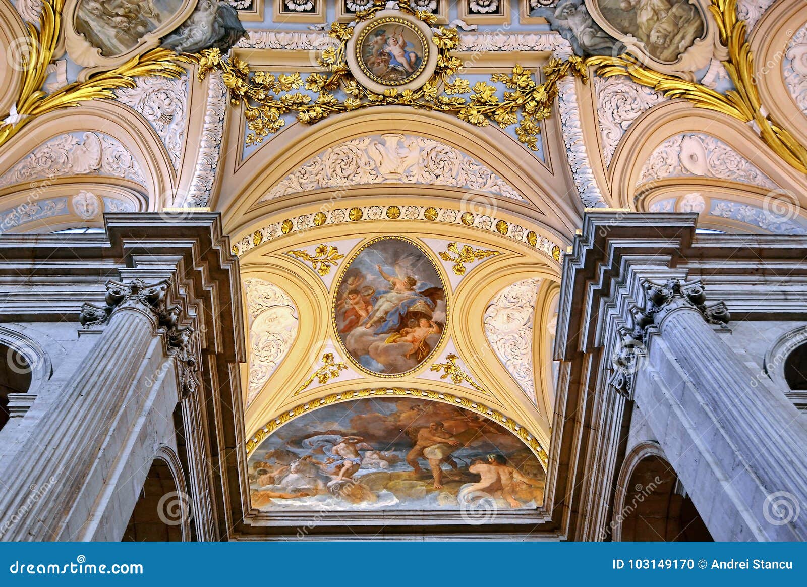 Interior Of Royal Palace Of Madrid Spain Stock Photo