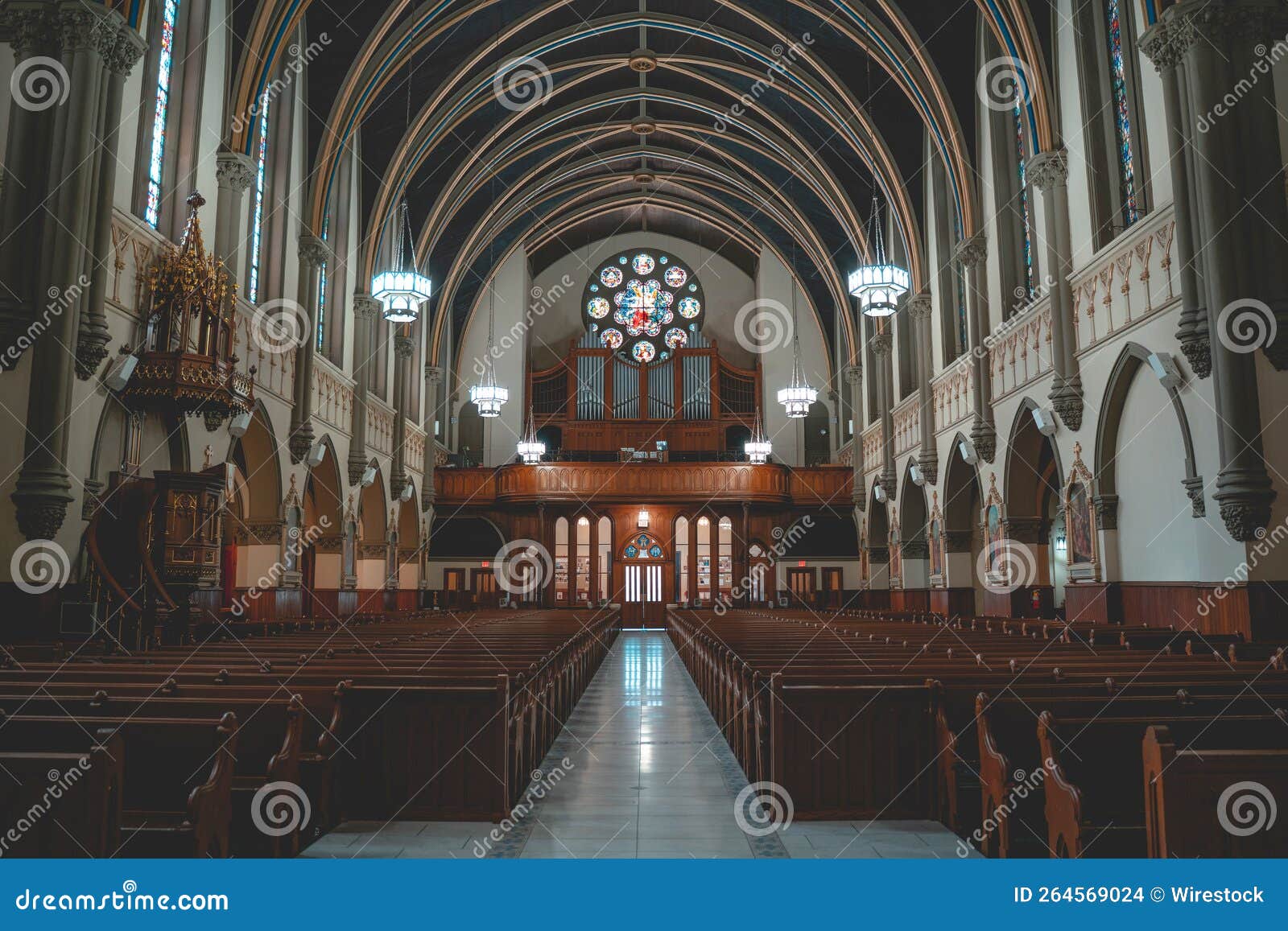 Interior of Saint John the Evangelist Catholic Church in Indianapolis