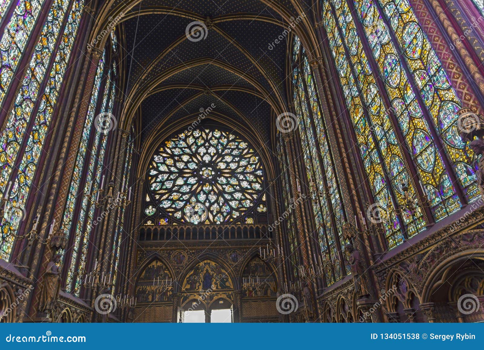 The Interior Of Sainte Chapelle Stock Photo Image Of