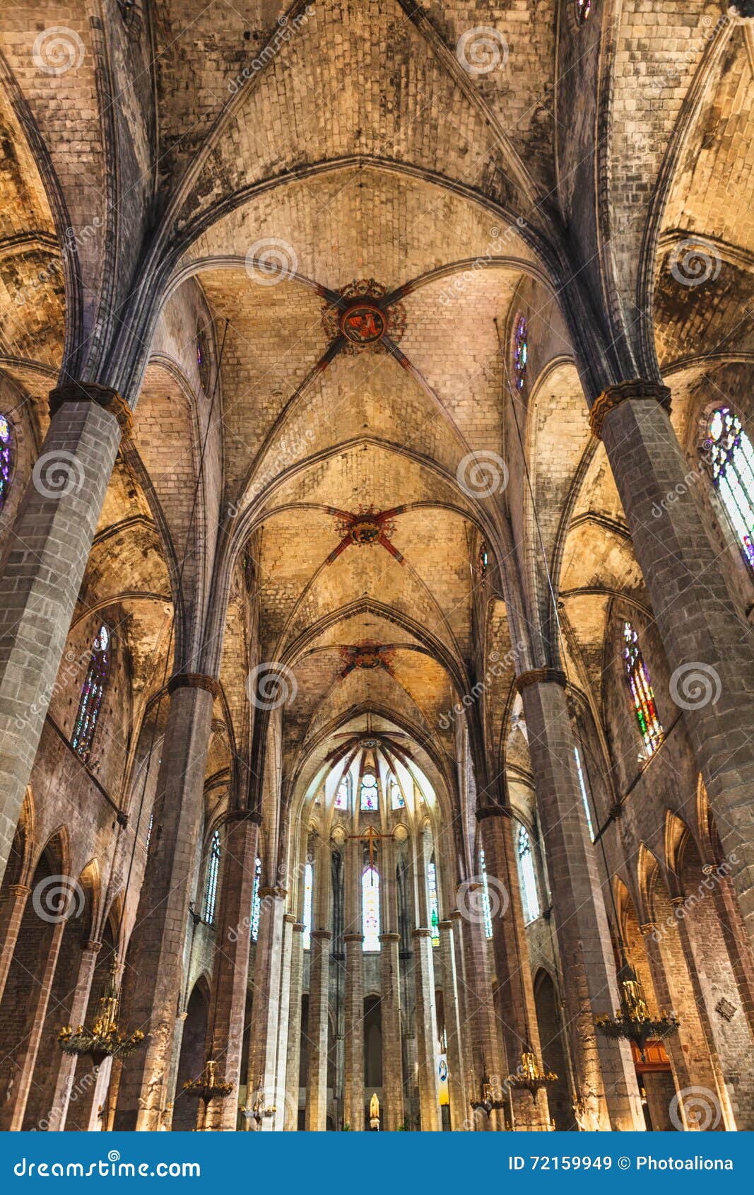 Interior of Santa Maria Del Mar Church in Barcelona, Spain. Stock Image -  Image of column, facade: 72159949