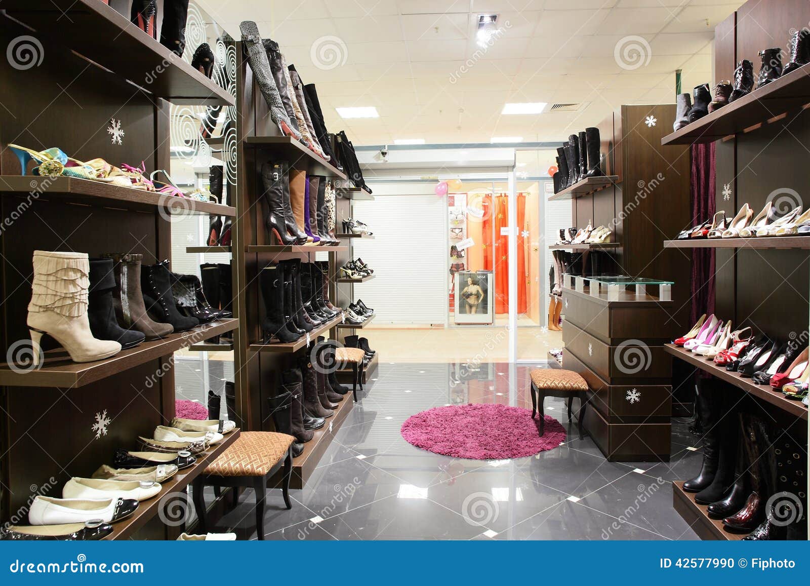 Interior of Shoe Store in Modern European Mall Stock Photo - Image of ...