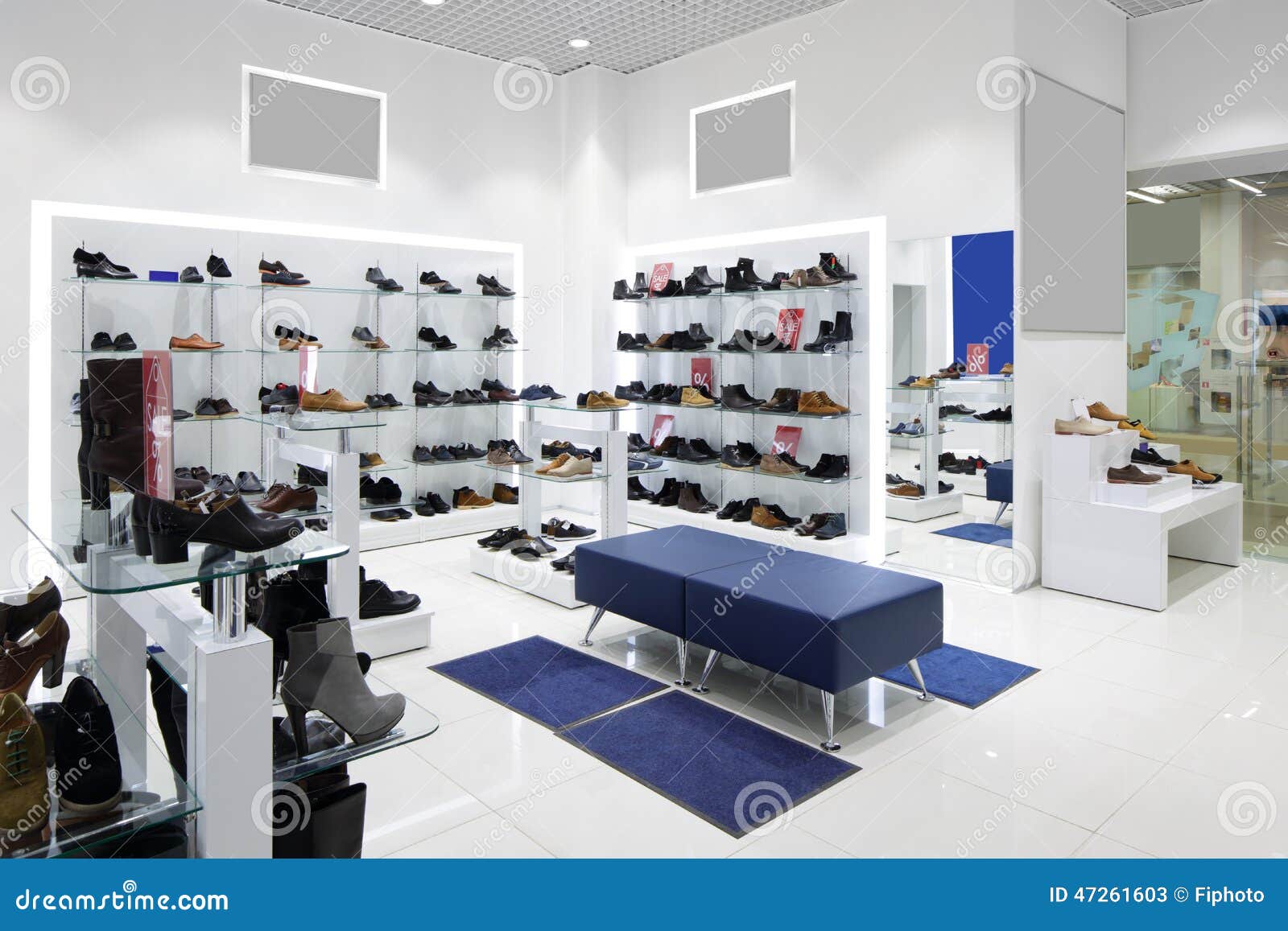 Interior of Shoe Store in Modern European Mall Stock Image - Image of ...