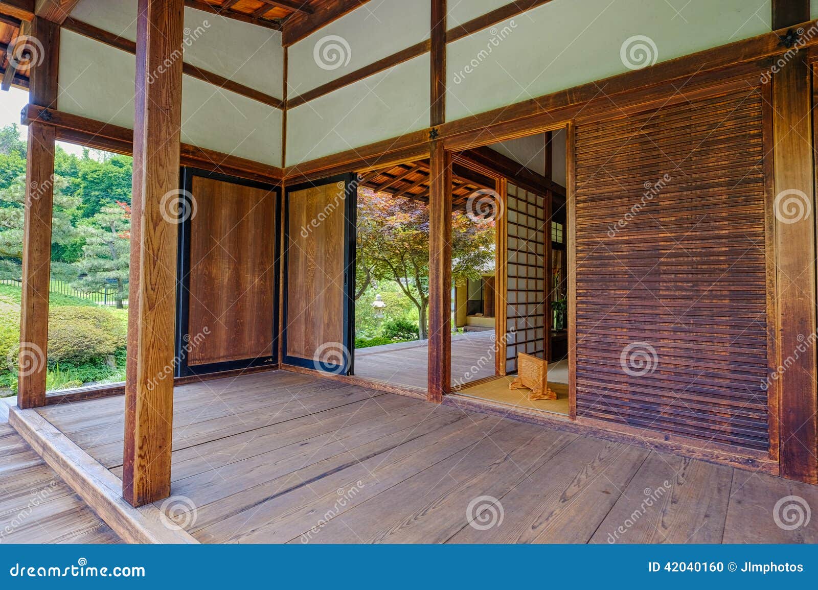 Interior Of The Shofuso Japanese Tea House Stock Photo Image Of