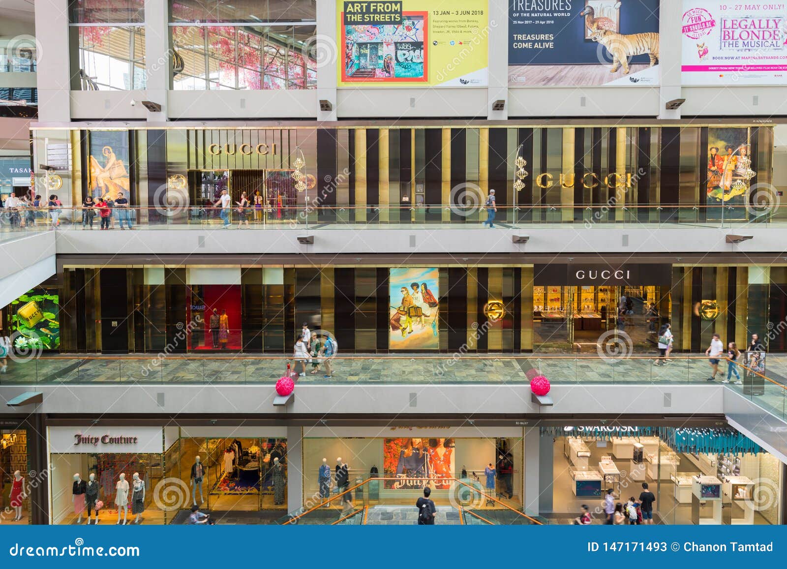 Luxury shopping at The Shoppes, Marina Bay Sands , Singapore 