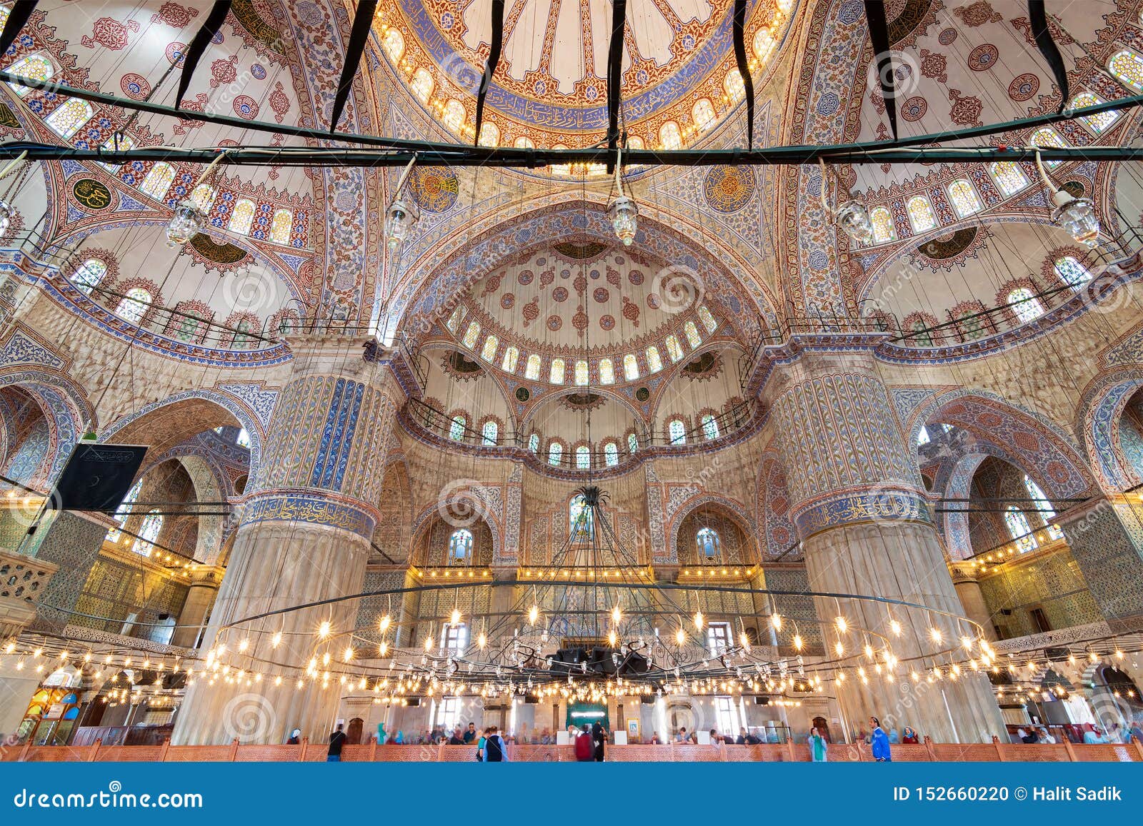 Interior Shot Of Sultan Ahmed Mosque Blue Mosque Istanbul