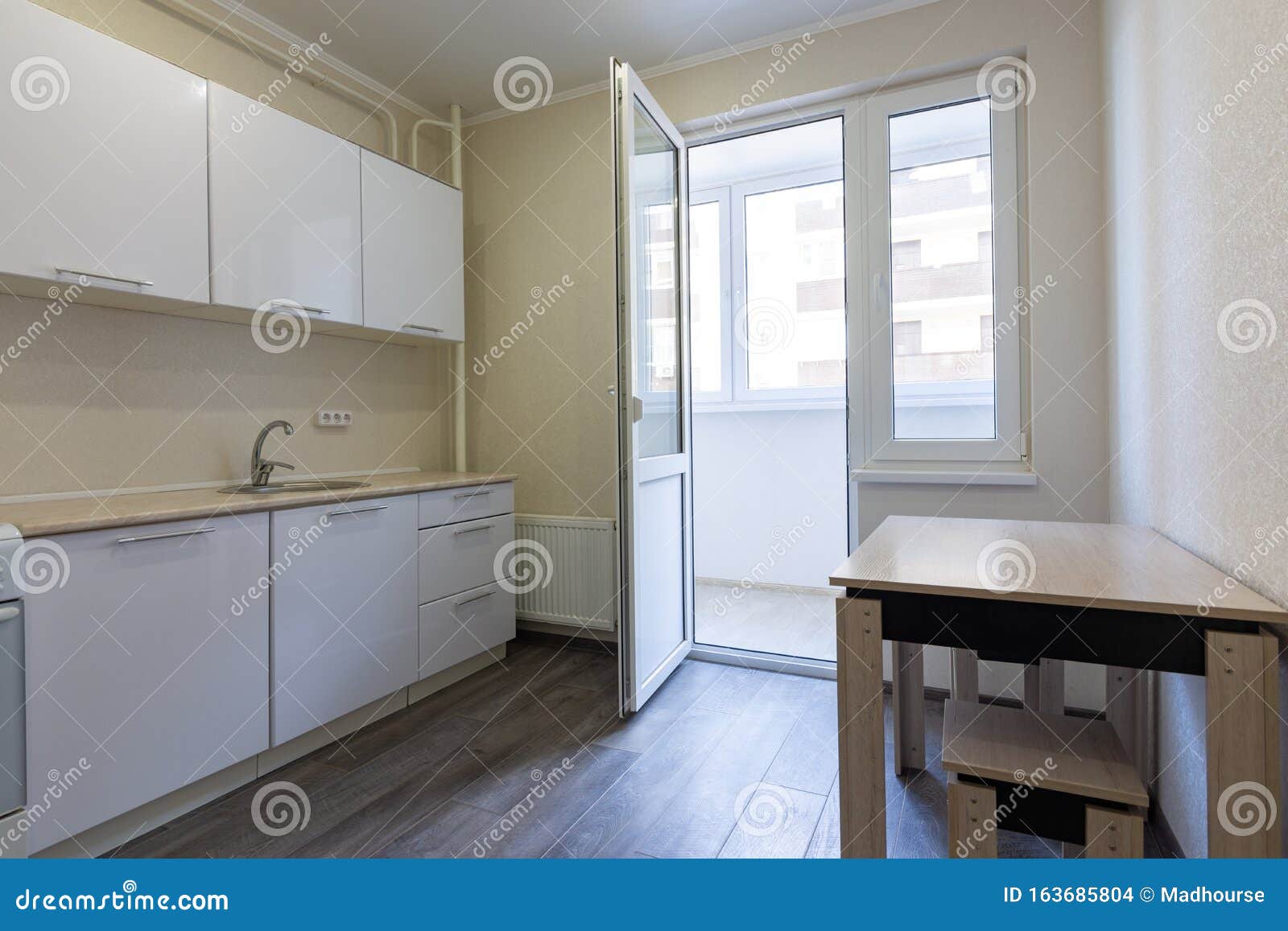 Interior of a Small Kitchen for Rent Stock Photo Image of plan, exit