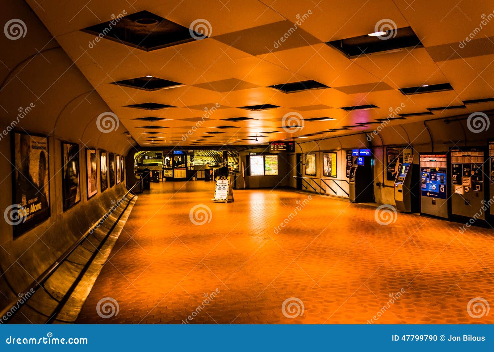 Interior of the Smithsonian Metro Station, in Washington, DC. Editorial