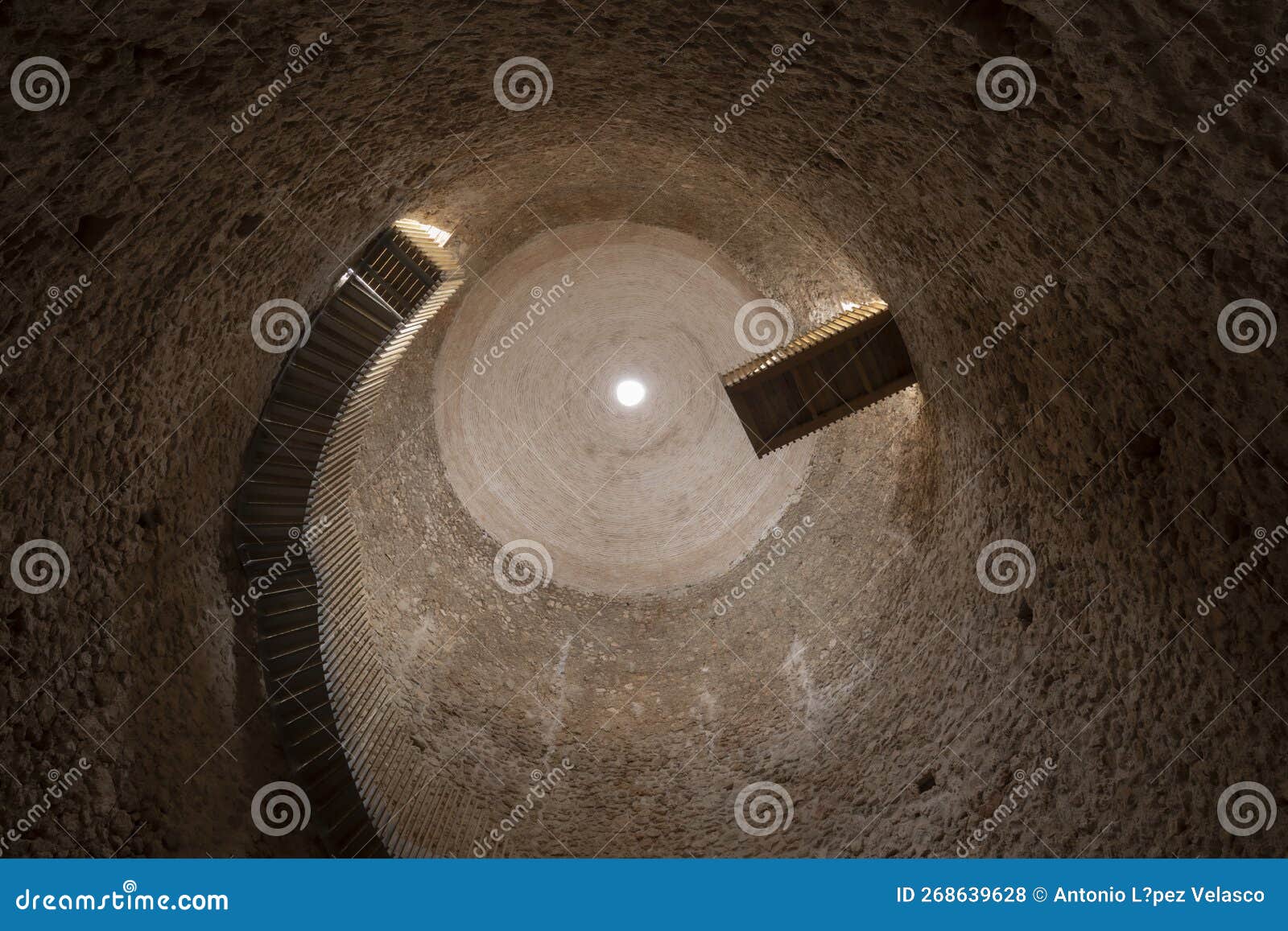 interior of a snow well in sierra espuna, region of murcia, spain.