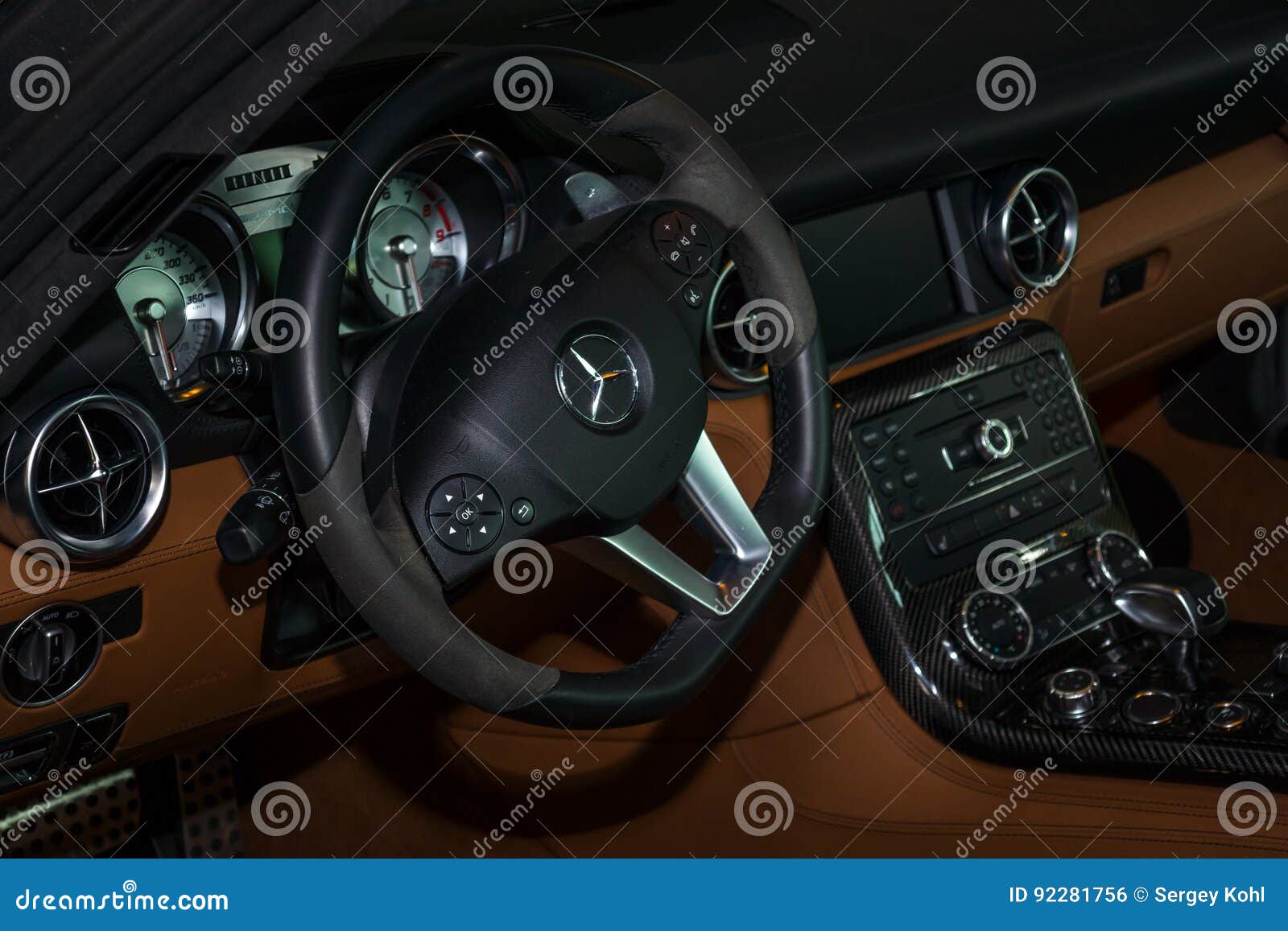 Interior Of The Sports Car Mercedes Benz Sls Amg Coupe 2012