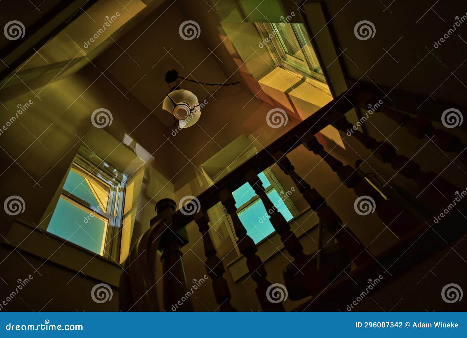 Interior Staircase of the Blair House in Washington Iowa Looking Up at