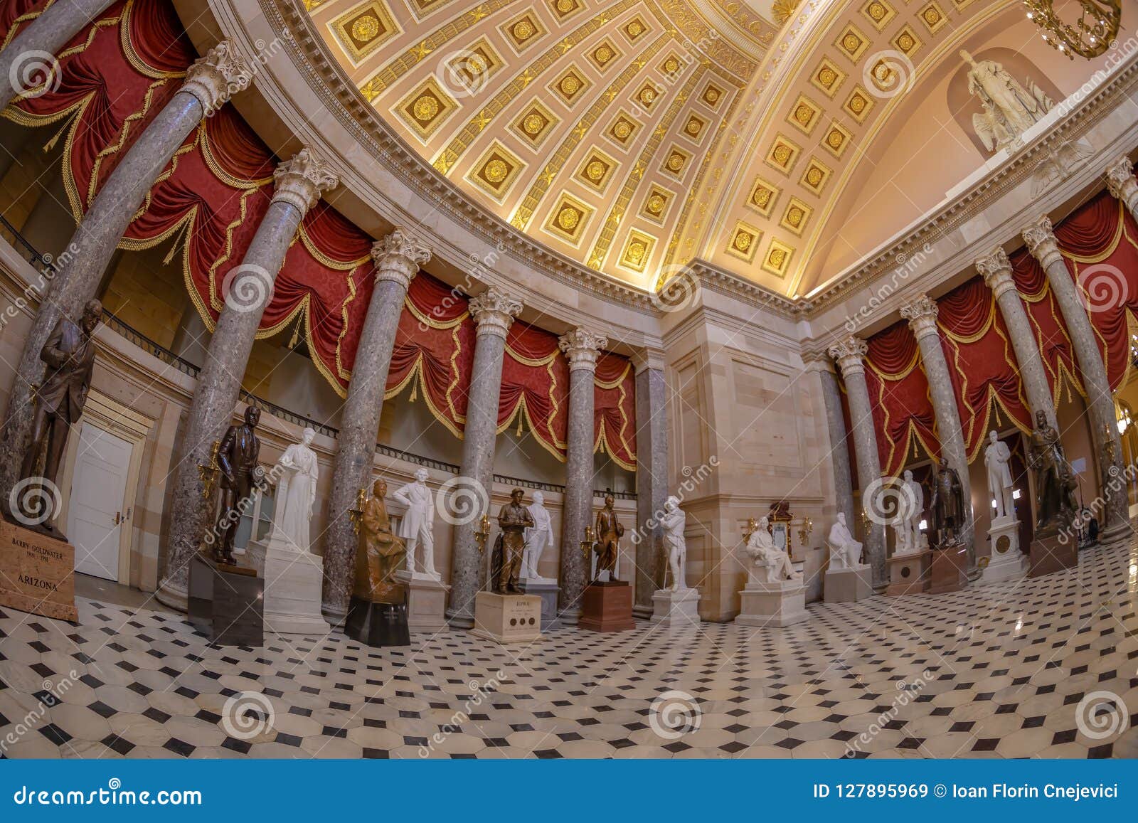 Interior Of Statuary Hall In The Us Capitol Building