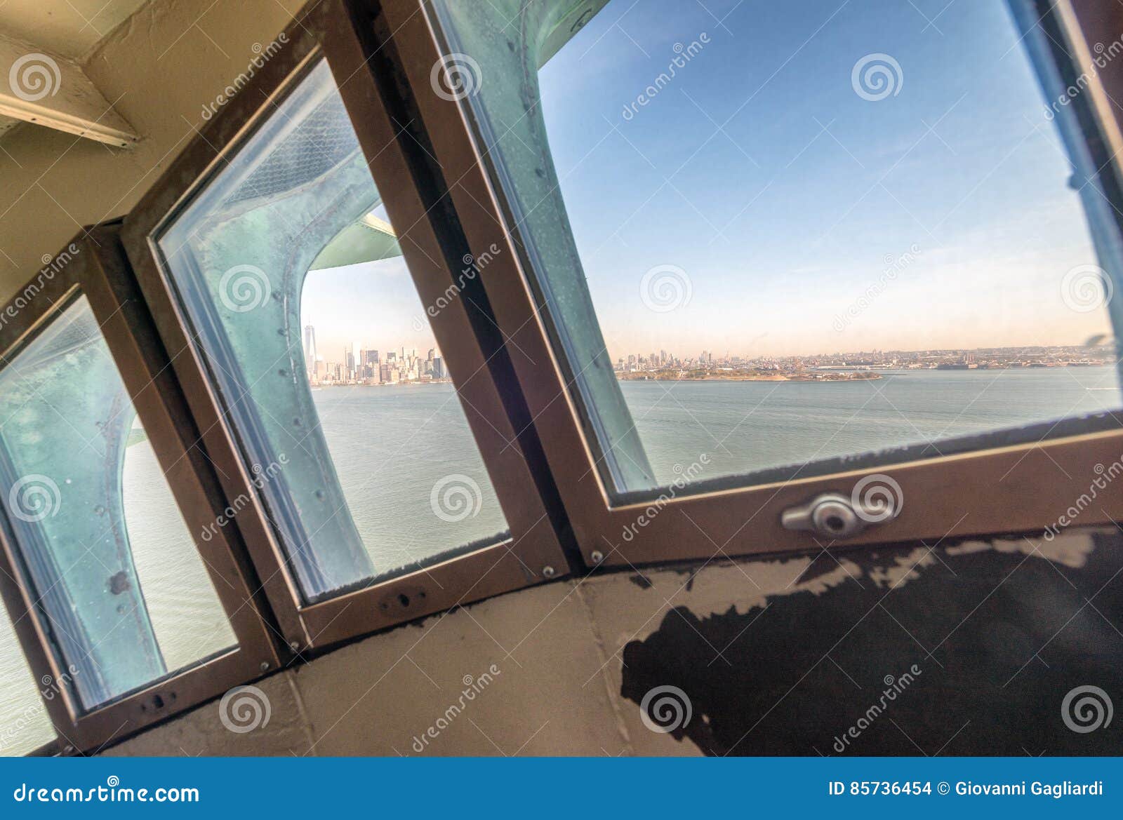 Interior Of Statue Of Liberty Crown New York City Stock