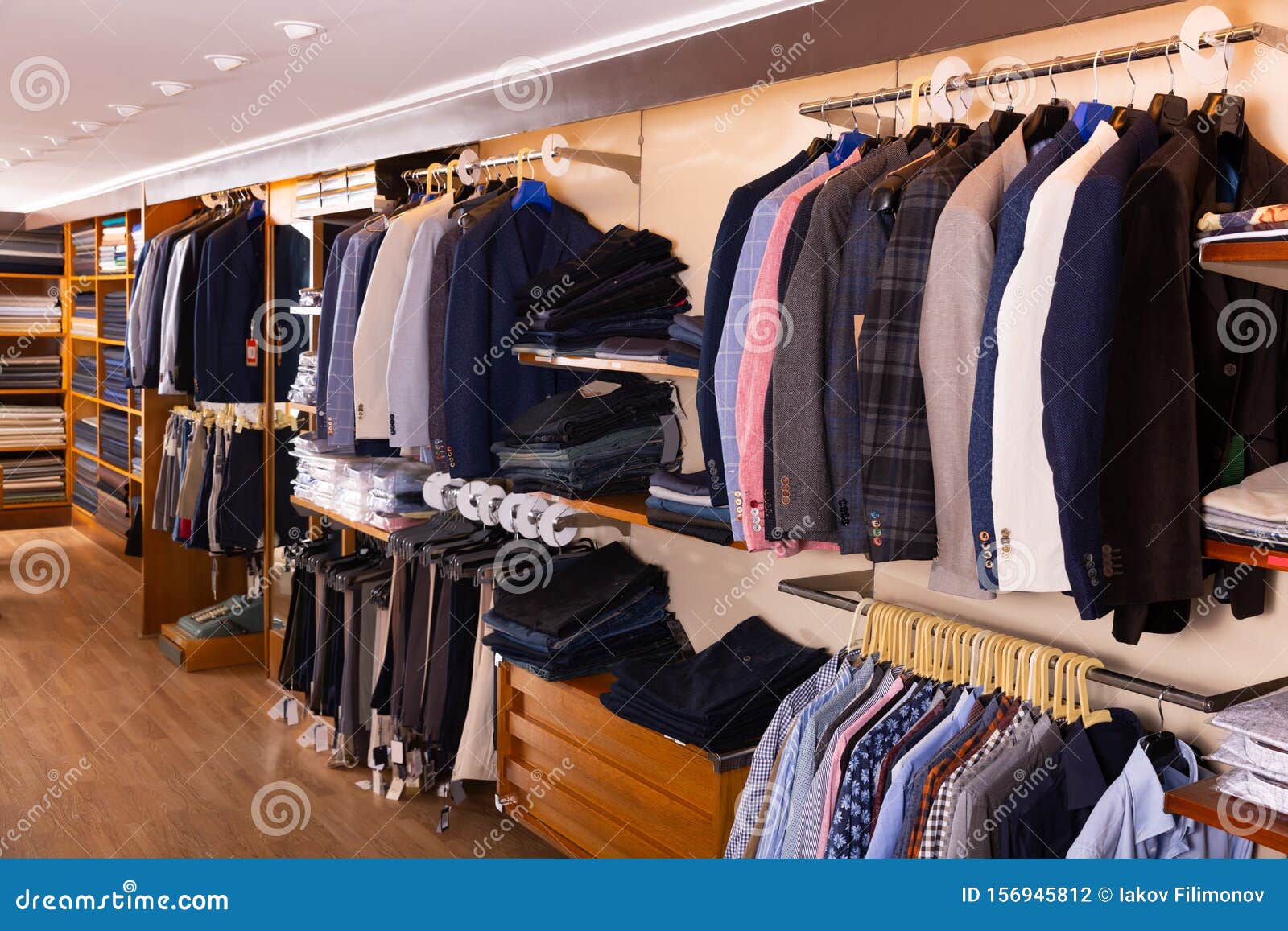 Interior of Stylish Men Clothing Store Stock Photo - Image of fabric ...