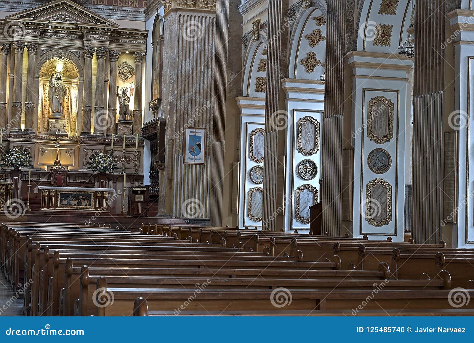 interior of the temple of the sacred heart or cathedral of pasto colombia