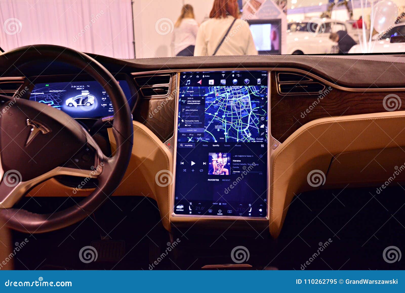 Interior Of Tesla Model X 90d Car Editorial Image Image