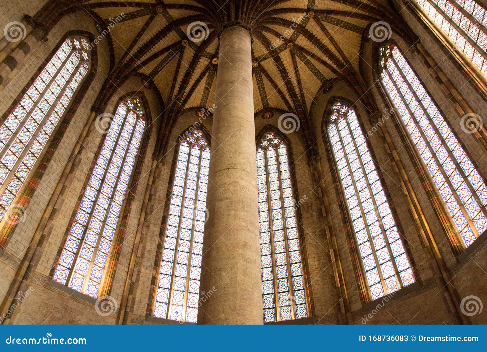 interior of the toulouse cathedral, france