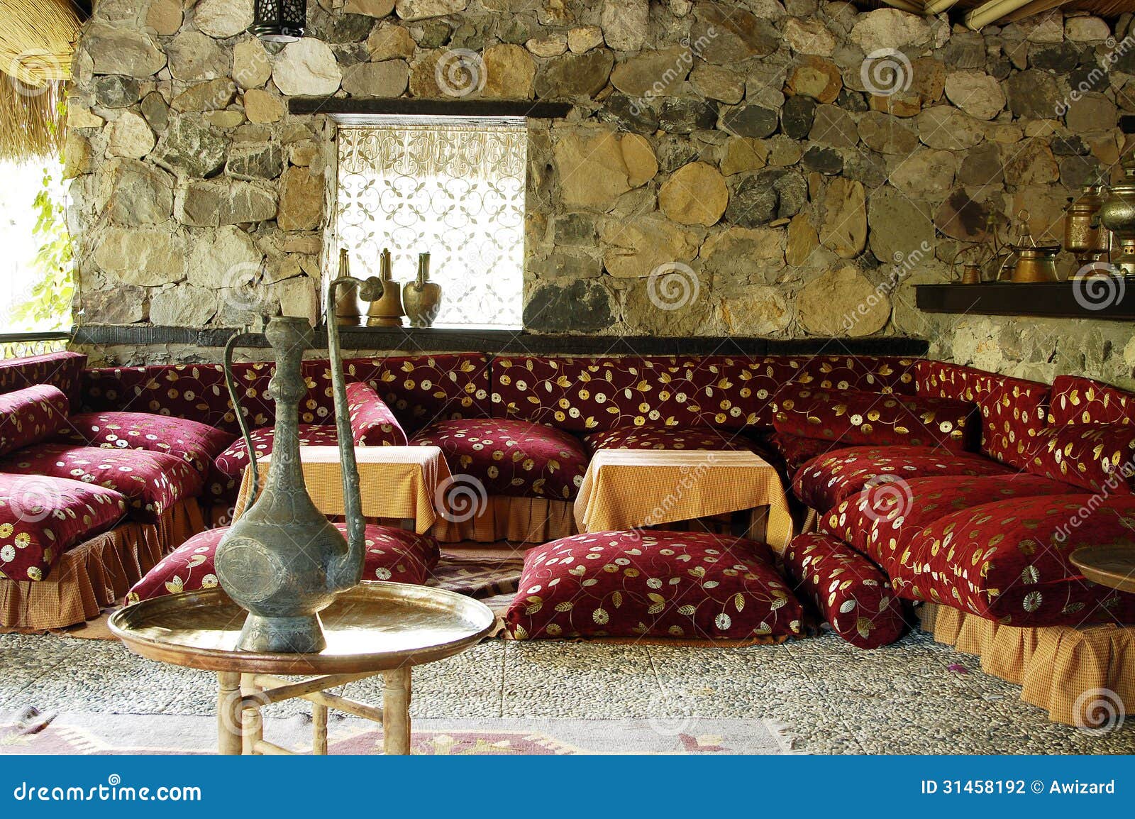 Interior Of Traditional Turkish Restaurant Stock Photo