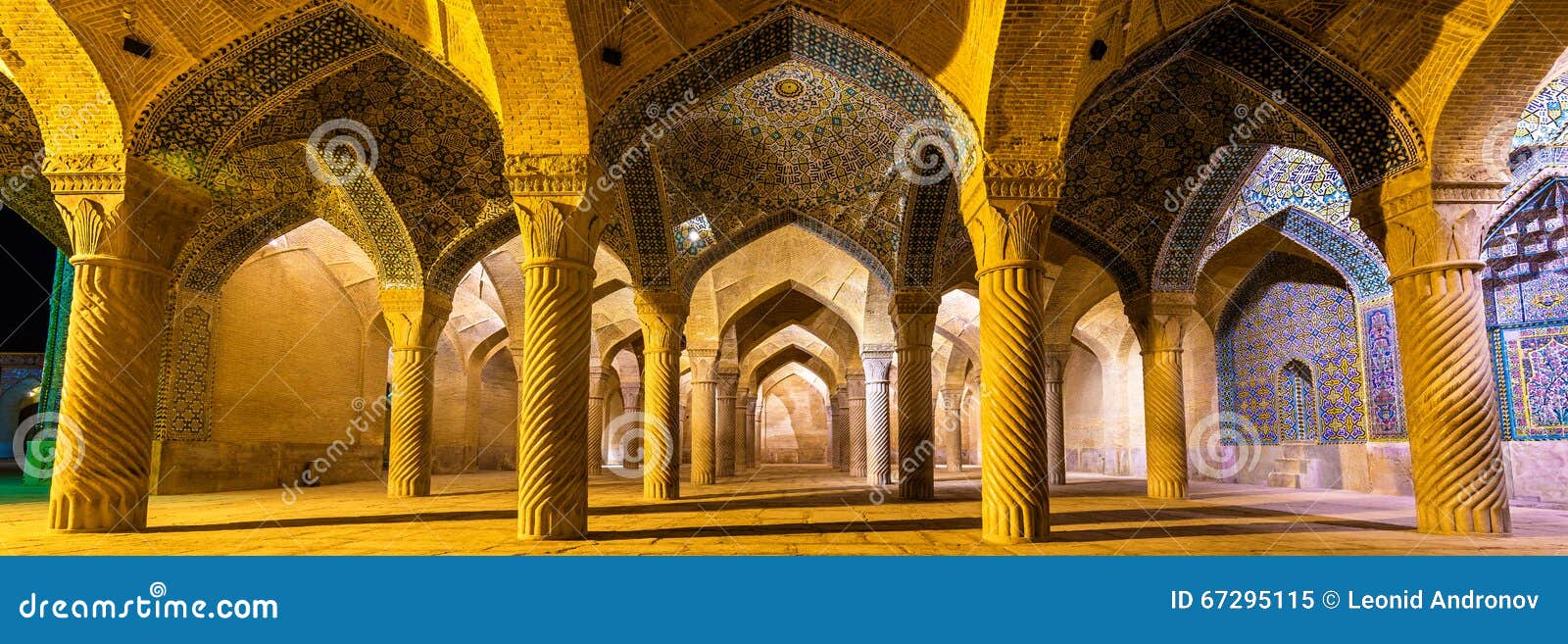 interior of vakil mosque in shiraz, iran