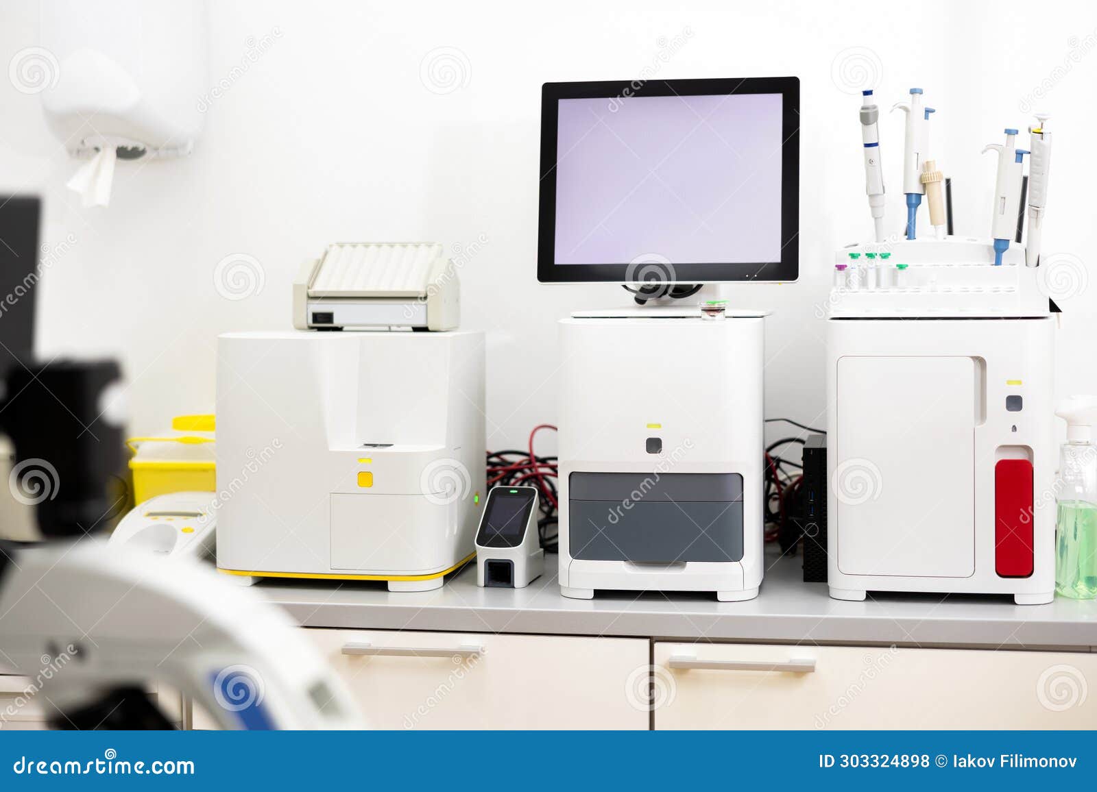 Interior of Veterinary Clinic Laboratory with Modern Equipment for