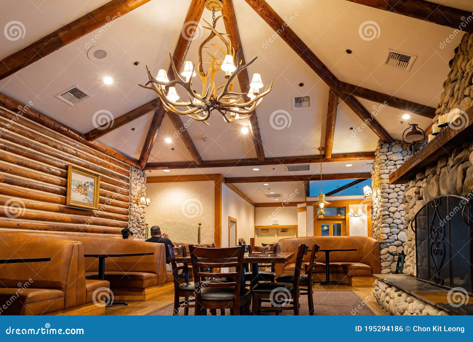 Interior View of a American Style Restaurant Stock Photo Image of