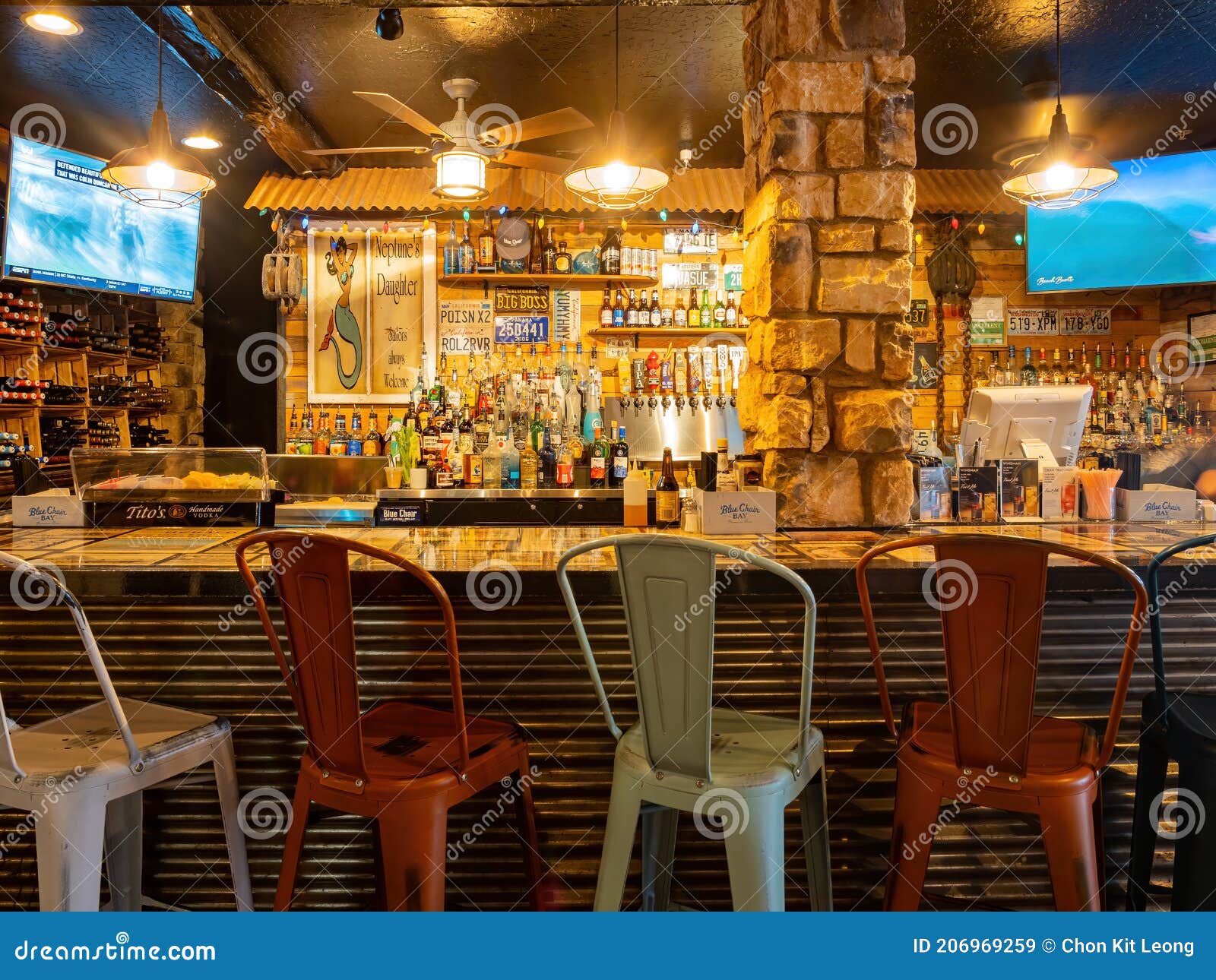 Interior View Of The Blue Chair Restaurant Editorial Stock Image Image Of Alcohol Lake 206969259