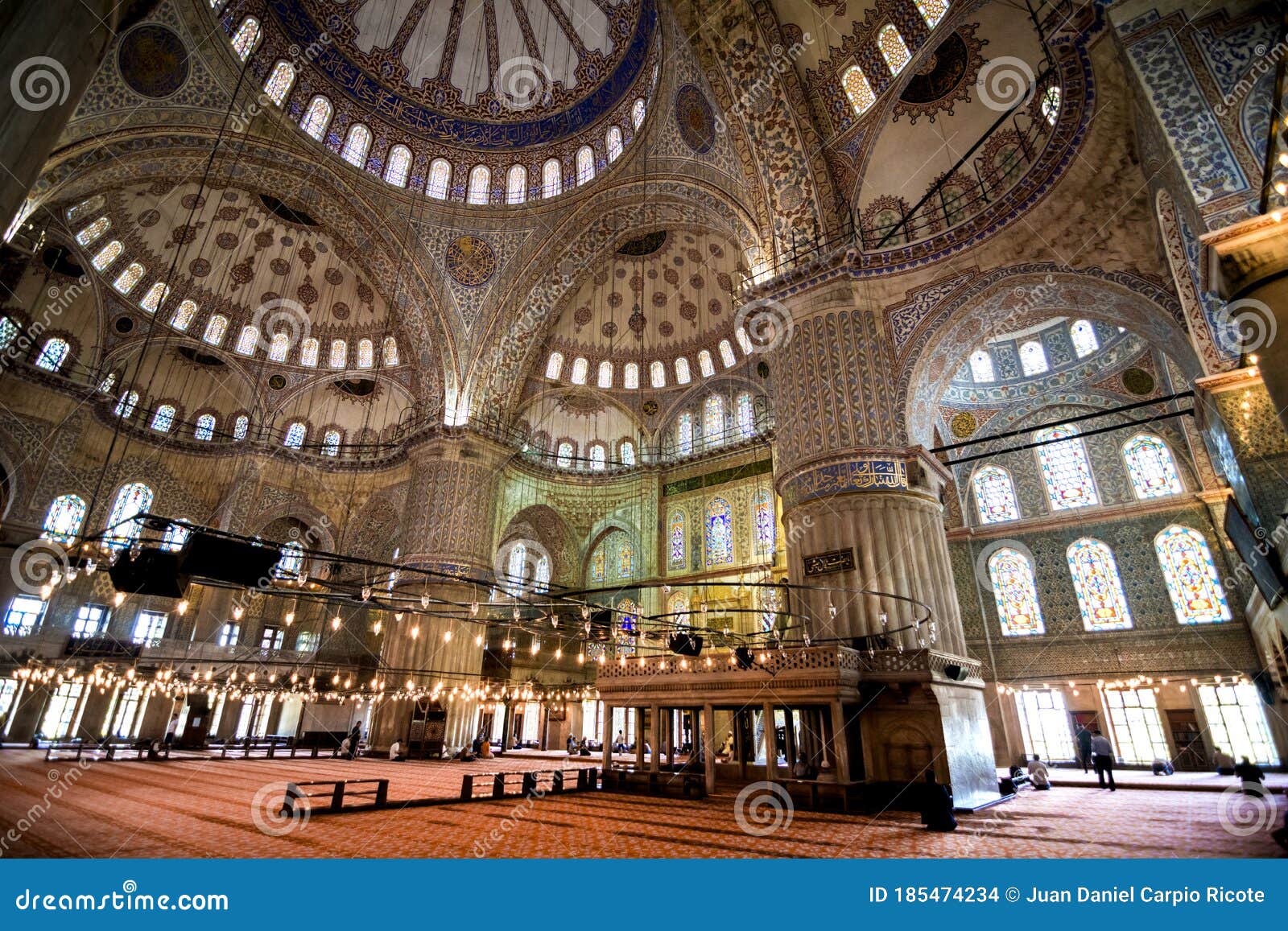 interior view from the blue mosque, sultanahmed mosque built by sultan ahmed