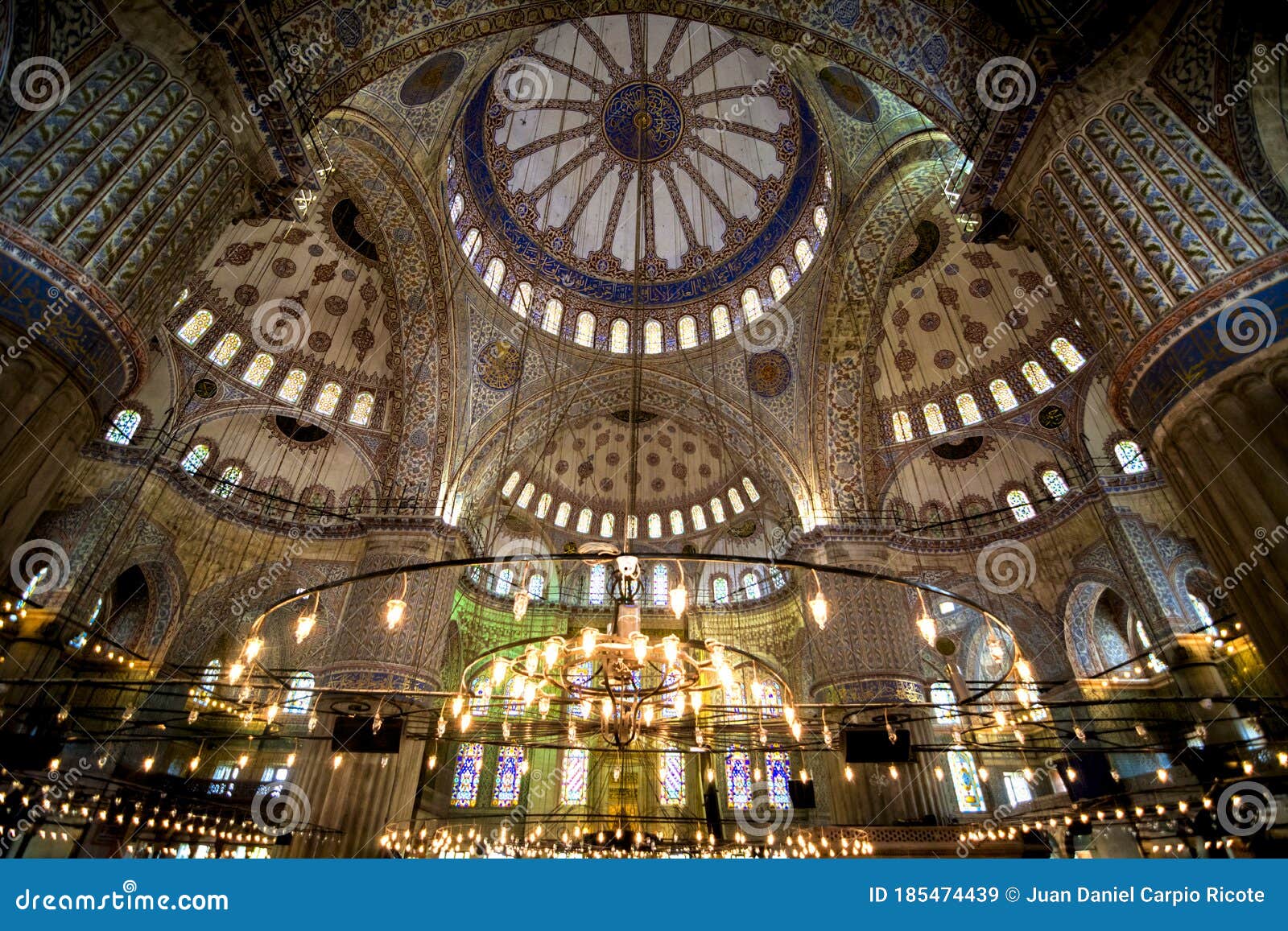 interior view from the blue mosque, sultanahmed mosque built by sultan ahmed