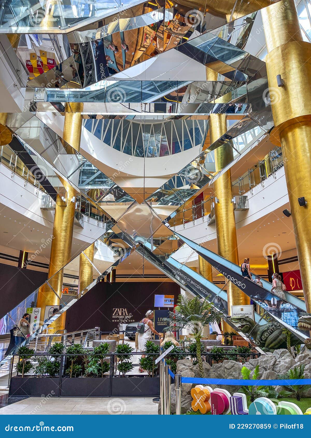 Interior View of the Famous Golden Hall Shopping Mall Located in ...