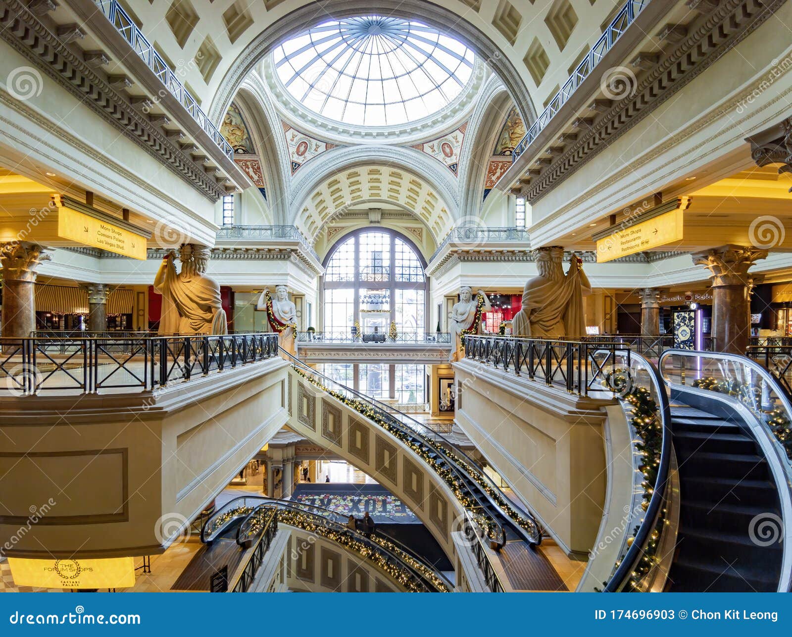 Interior View of the Forum Shops at Caesars Palace Editorial Stock