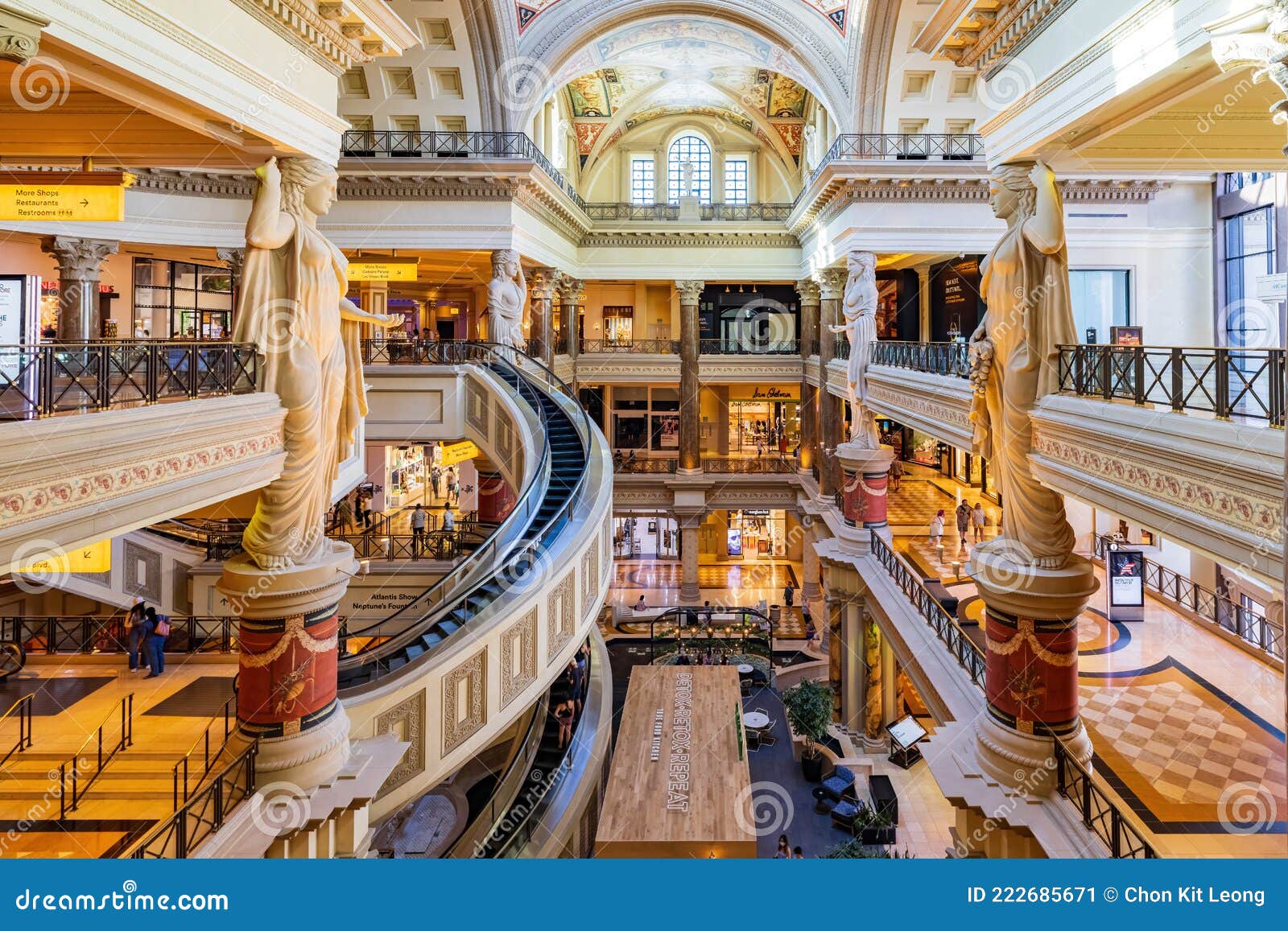 Interior View of the Forum Shops, Caesars Palace Editorial Photo