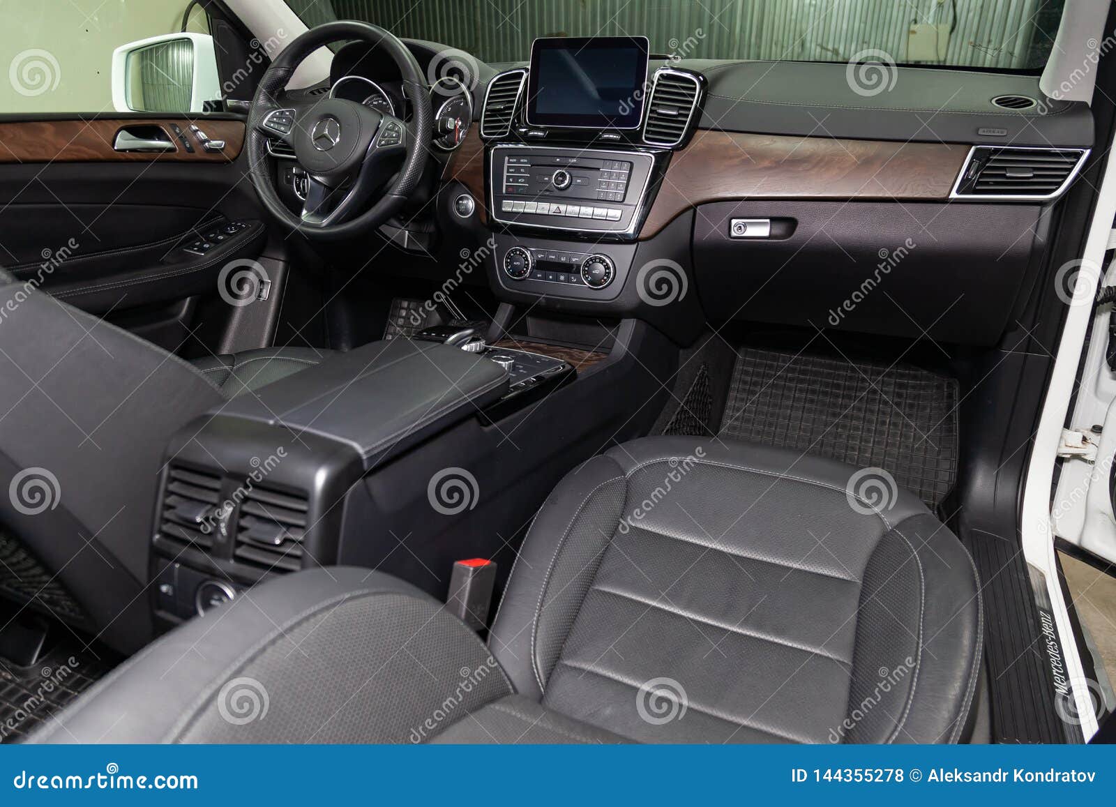 Interior View With Steering Wheel Front Seats And Dashboard