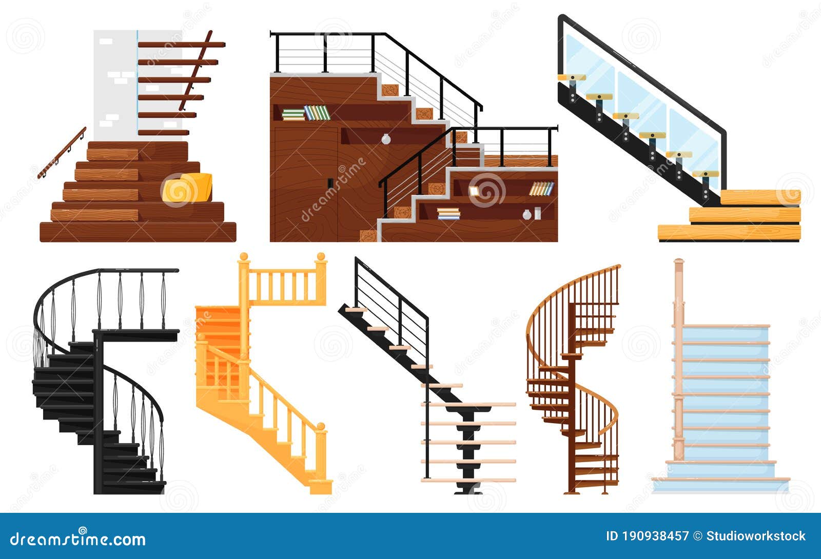 interior wooden stairs, store escalator
