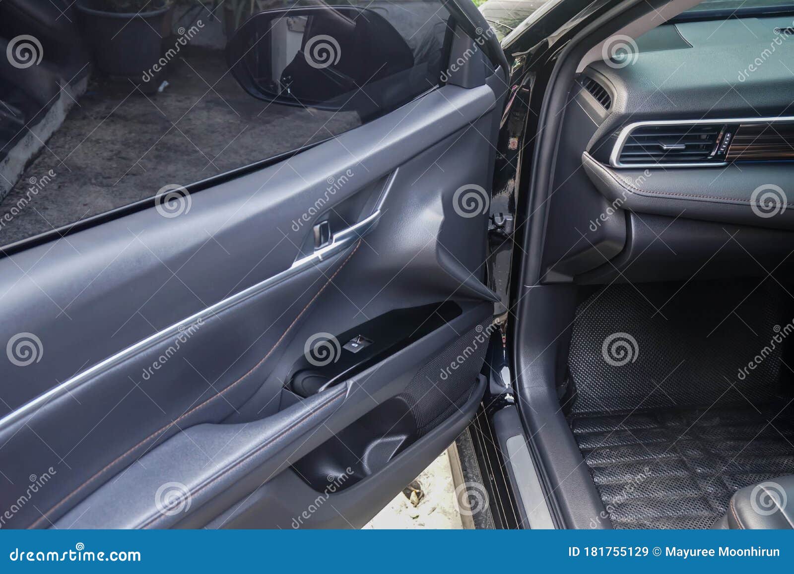 Interiors Luxury Car at Passenger Door Stock Image Image of control