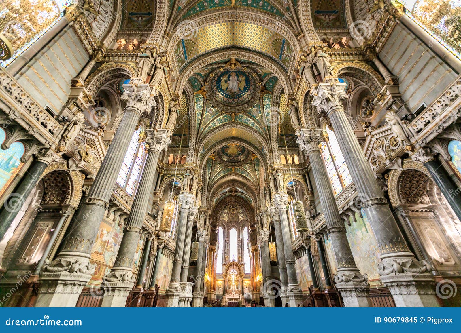 Interiors In Notre Dame De Fourviere Basilica Editorial
