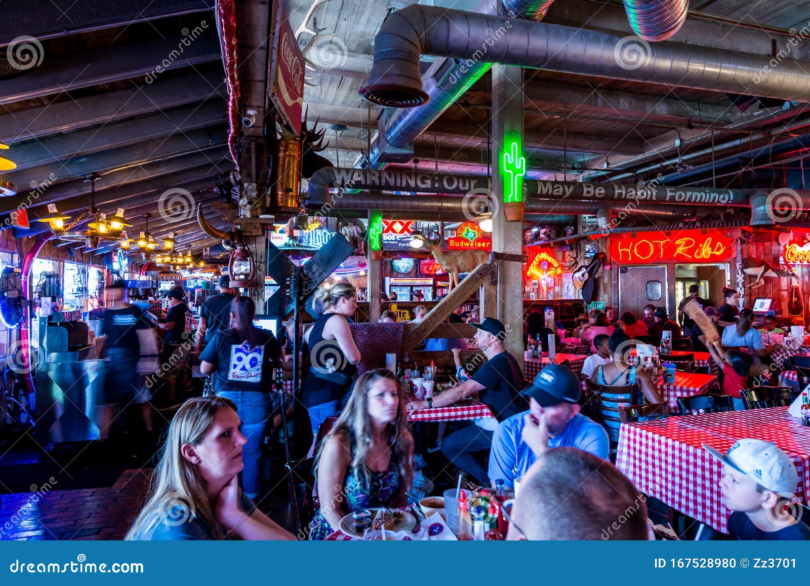 Interiors of a Restaurant in the Fort Worth Stockyards, a Historic