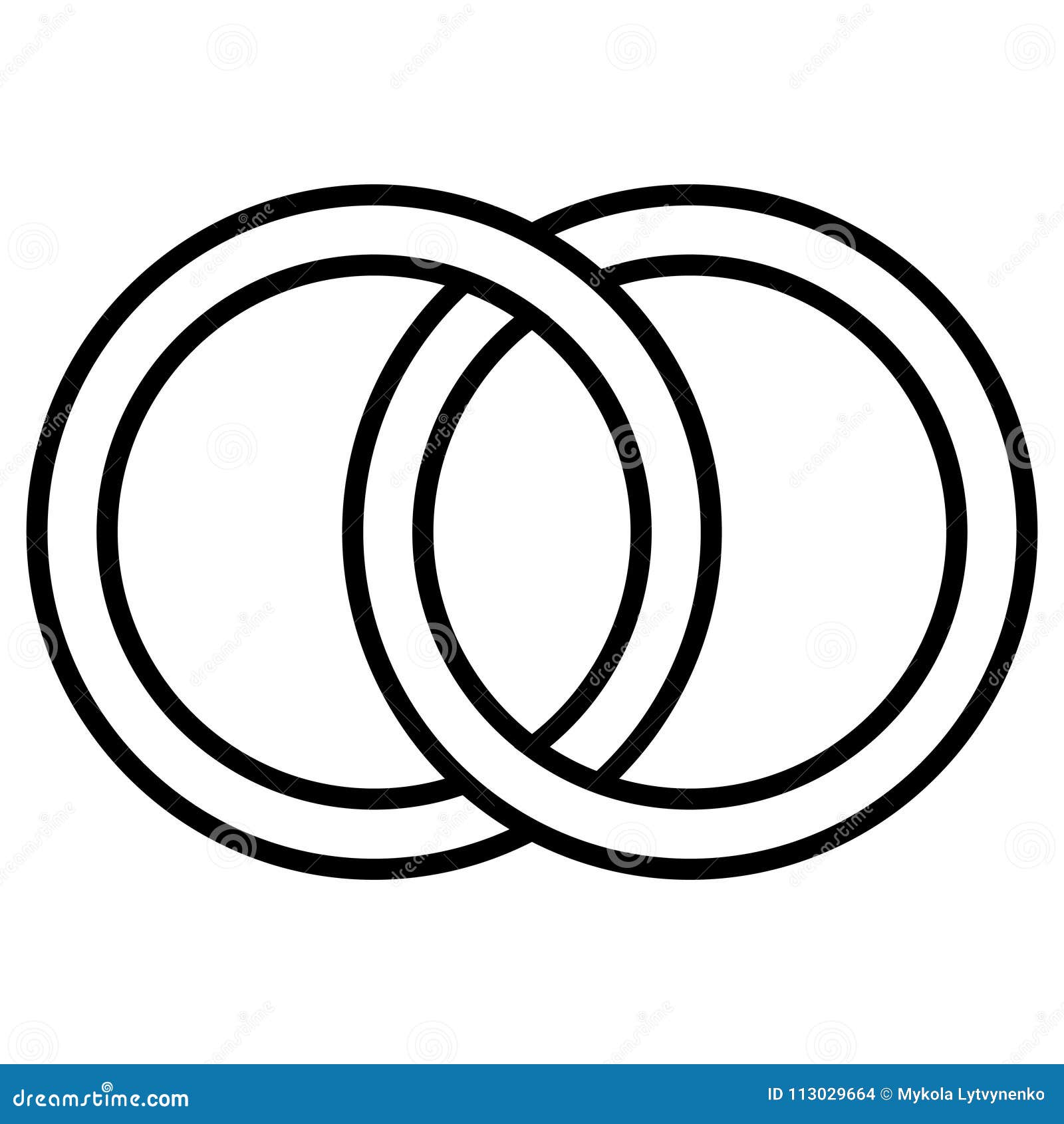 Download Interlocking Circles Icon Sign, Outline Rings. Circles ...