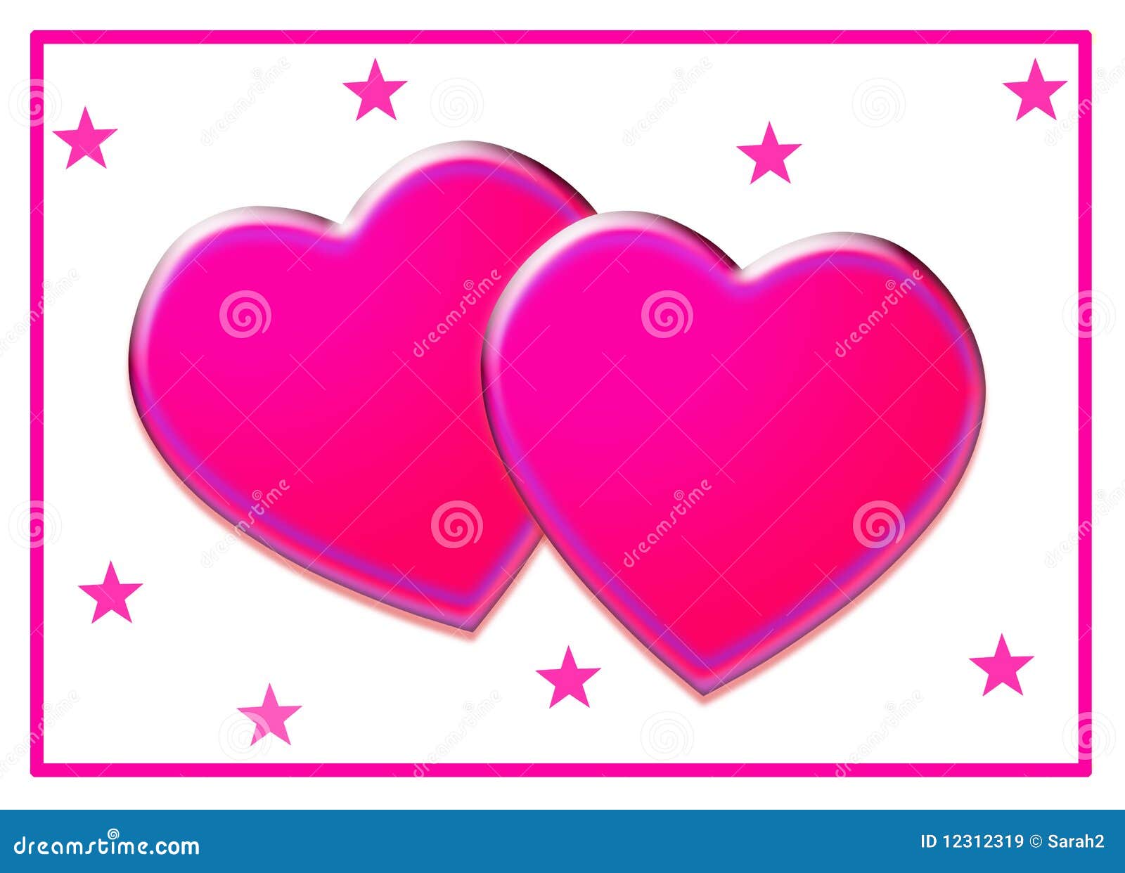 Interlocking Pink Love Hearts Stock Illustration - Image: 12312319