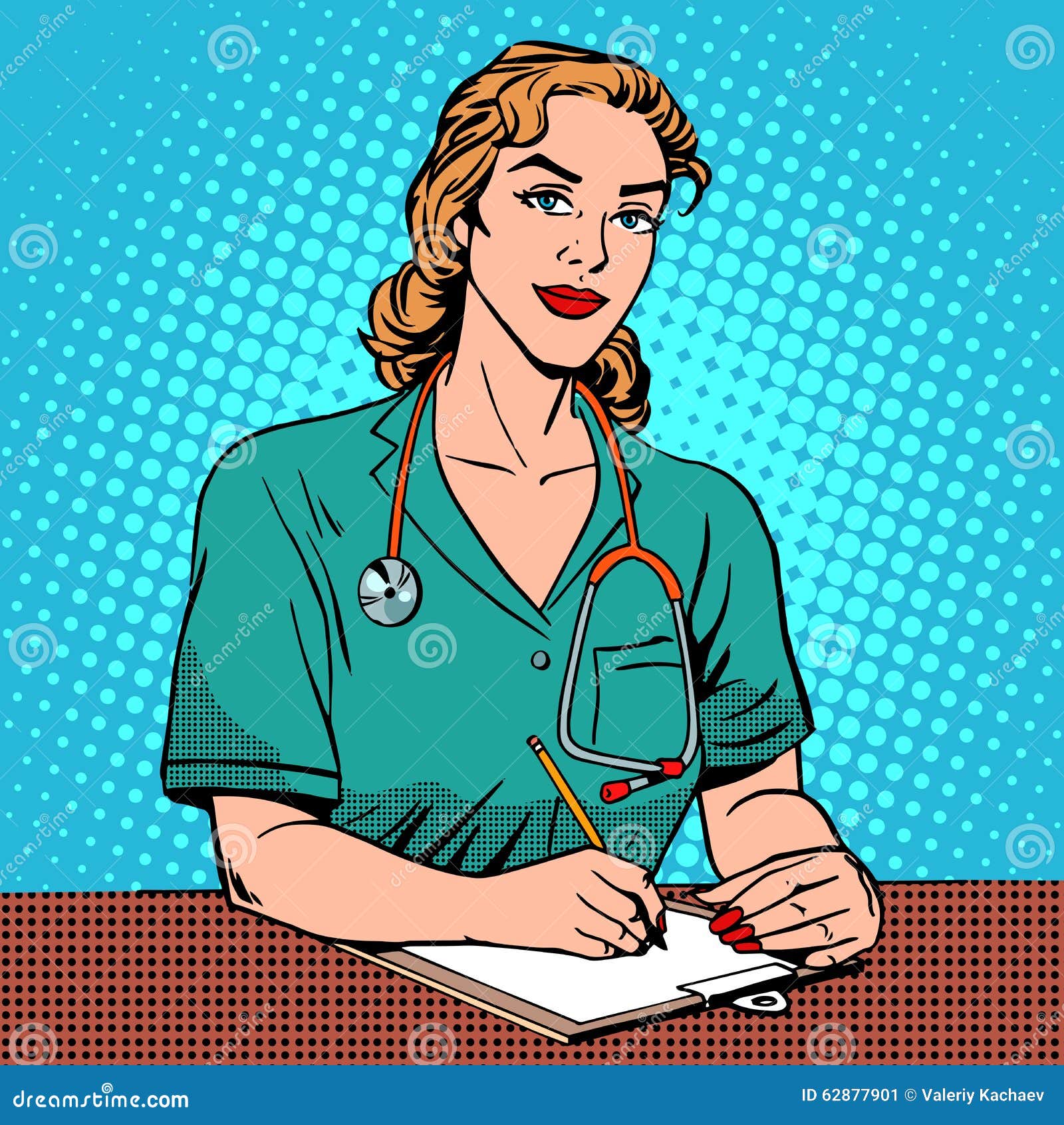 Intern Front Desk At The Hospital Stock Vector Illustration Of