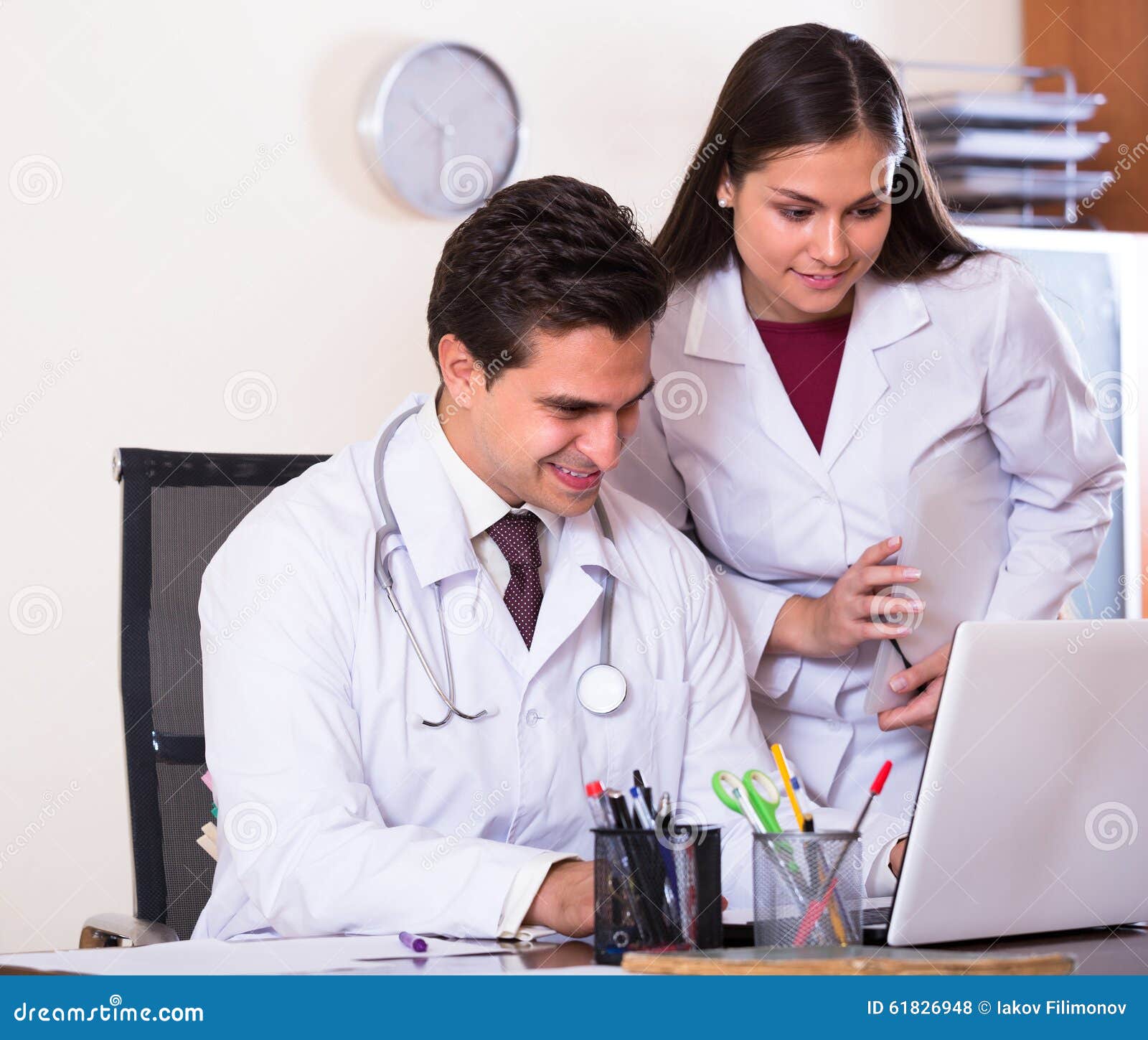 Intern and Medical Tutor at Clinic Stock Photo Image of indian