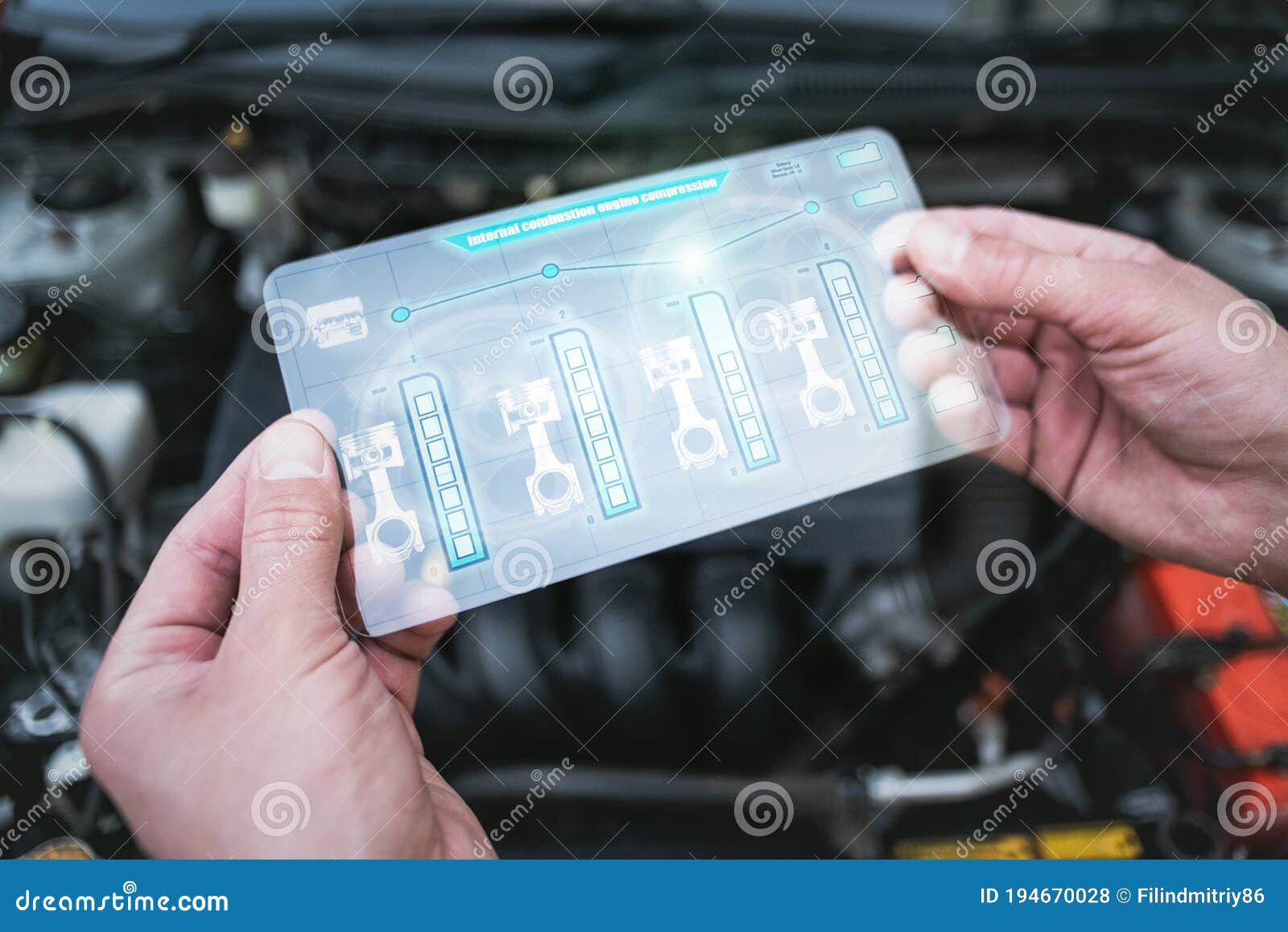 Car Engine Diagnostic Concept Stock Photo Image of chart, analyzing