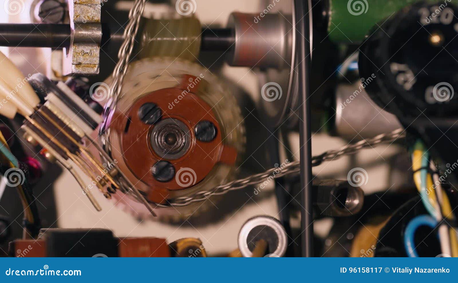 The Internal Mechanism of a Film Projector Stock Video Video of beam