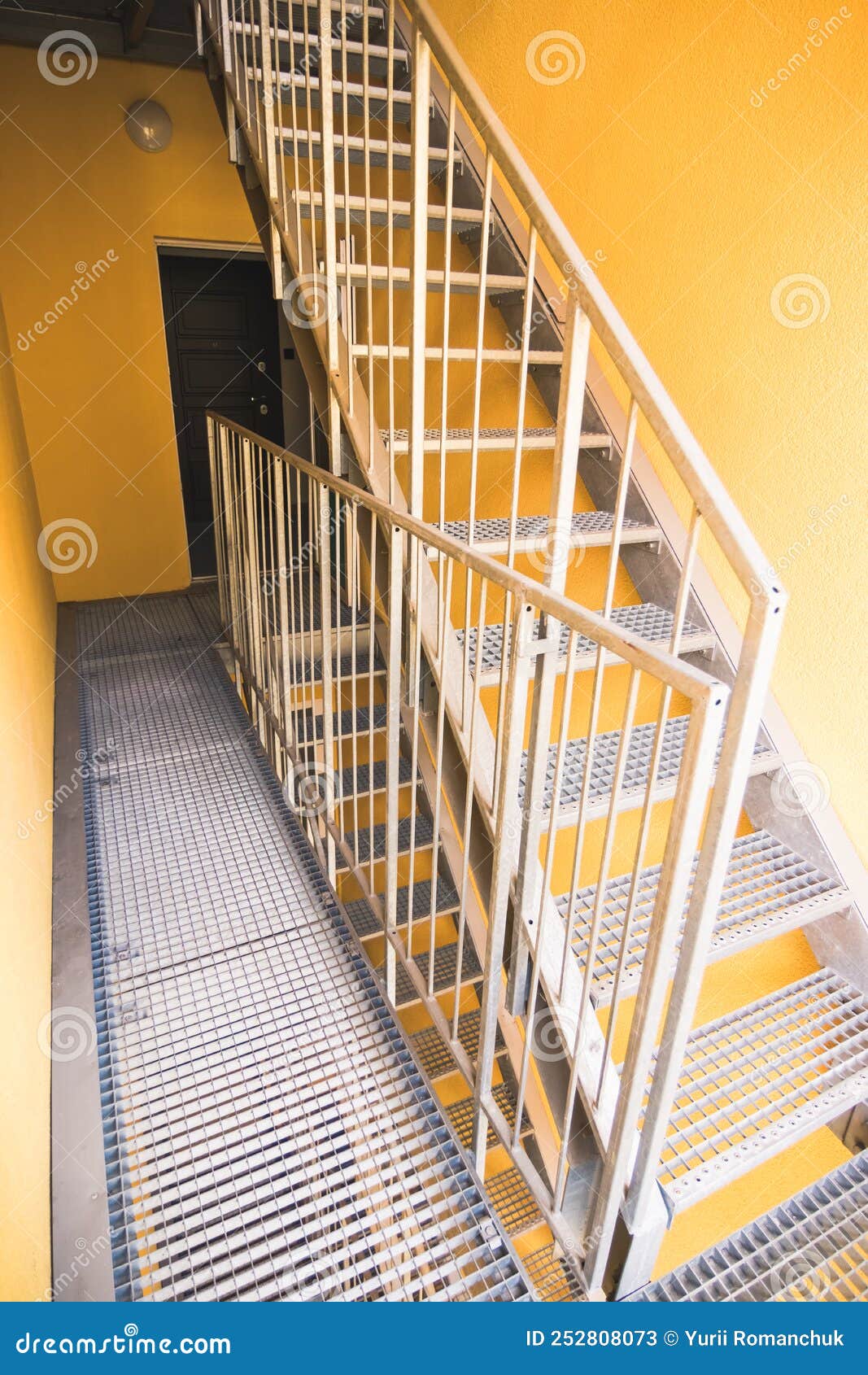 Internal Metal Fire Escapes of a Modern Building, Modern Metal Ladder