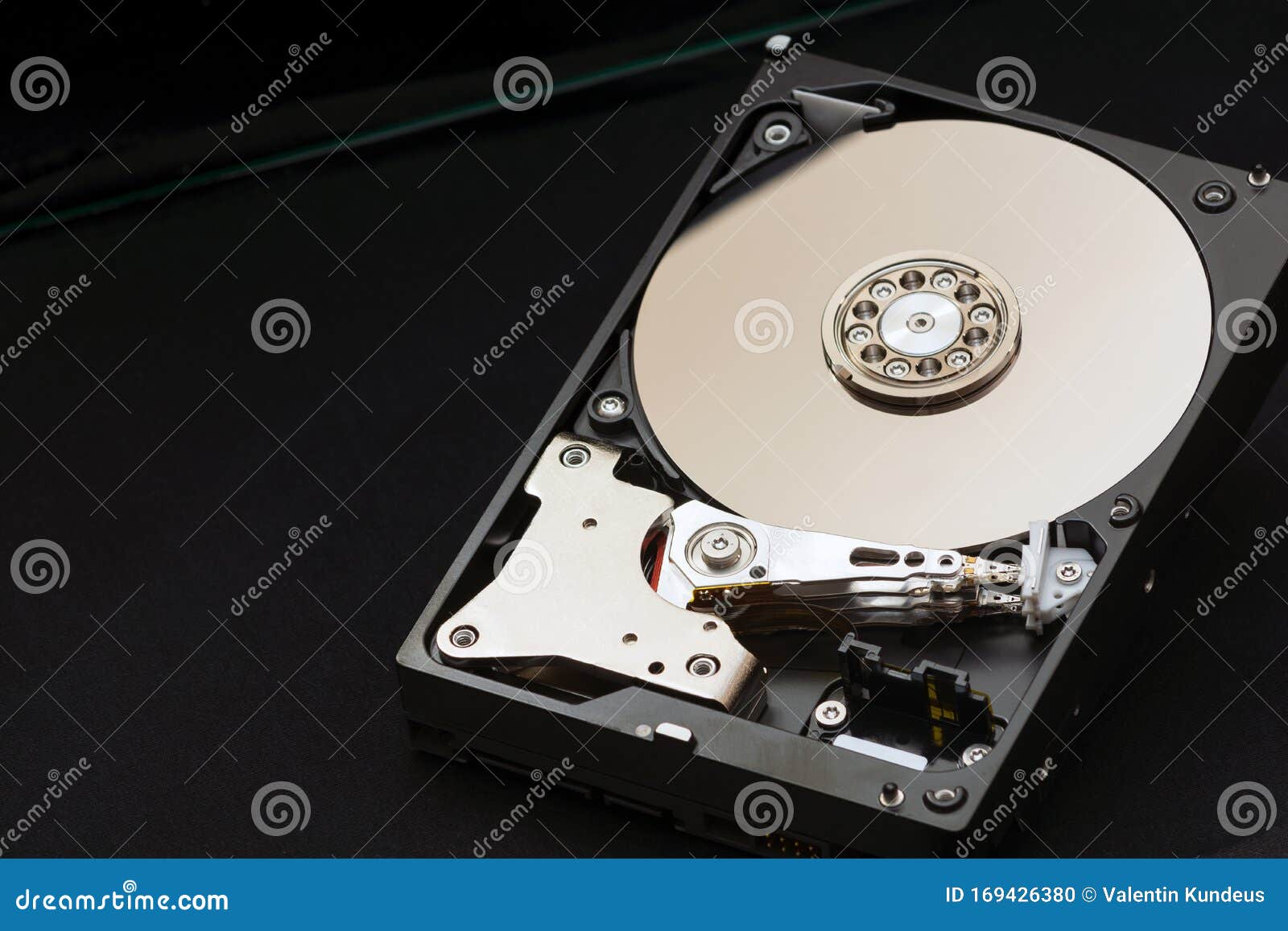 Internal Parts of the Hard Drive. HDD. Computer Memory. Modern