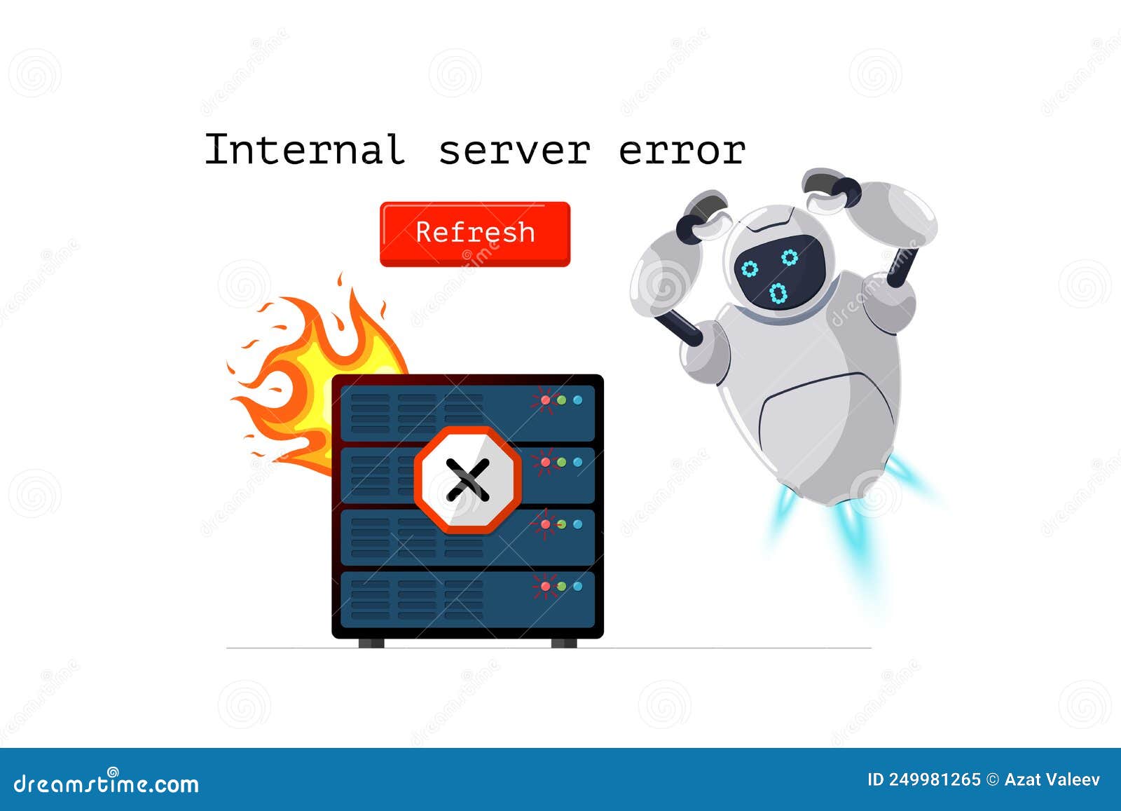 Internal Server Error site Page. Http Status Code 500 Stock Vector