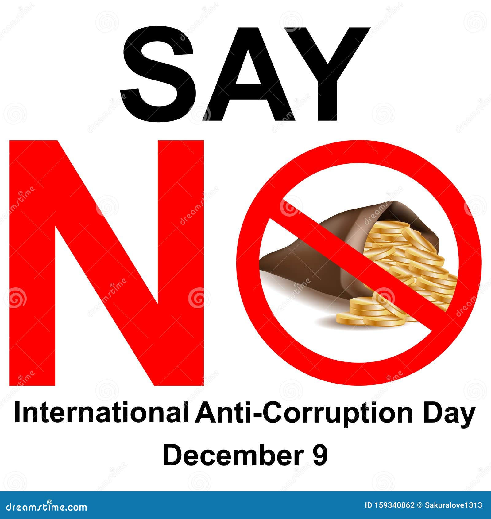 International Anti-corruption Day, Say No To Corruption Stock