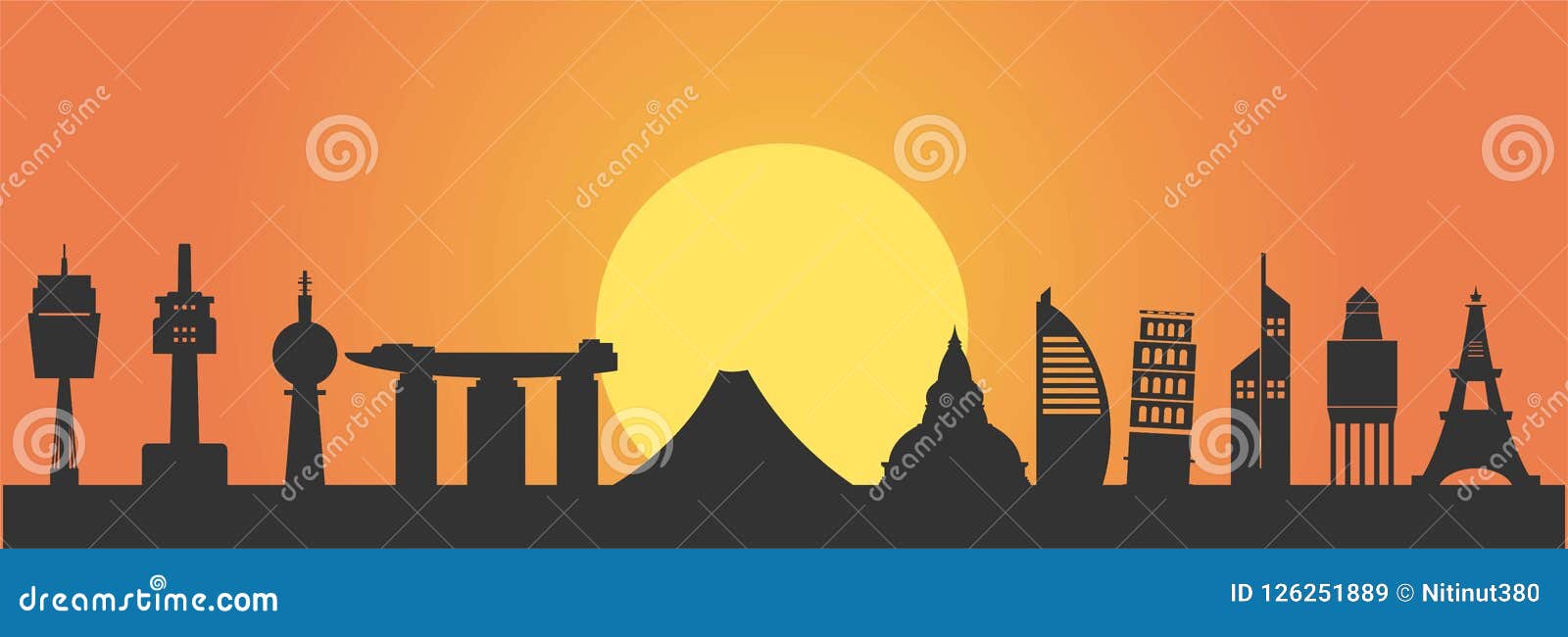 International City Skyline Silhouette vector and illustration