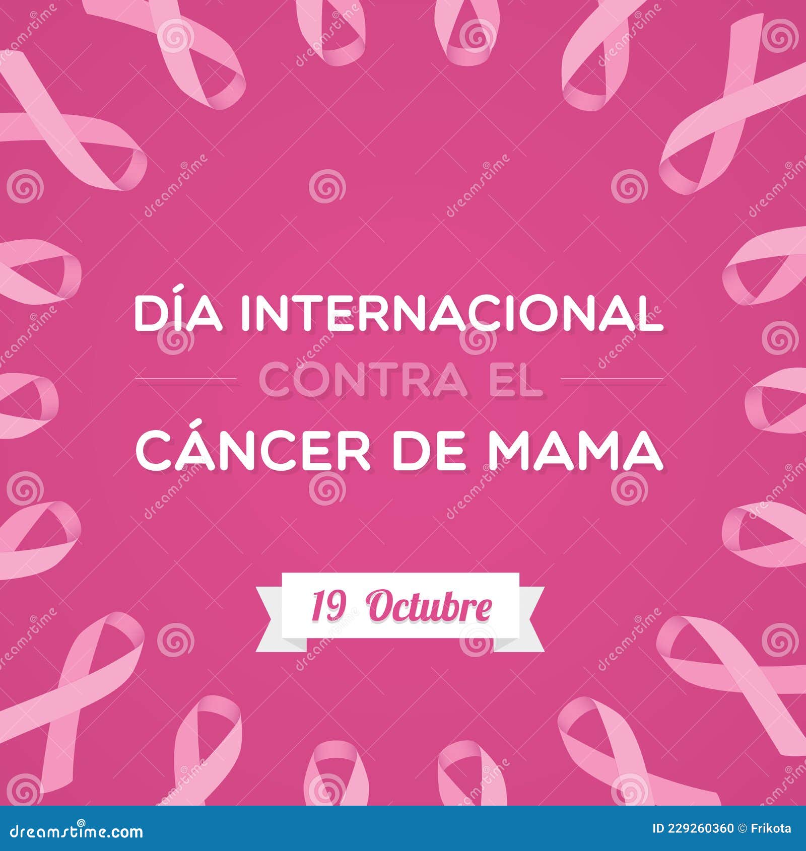 international day of breast cancer in spanish. dia internacional contra el cancer de mama. spanish.  , flat